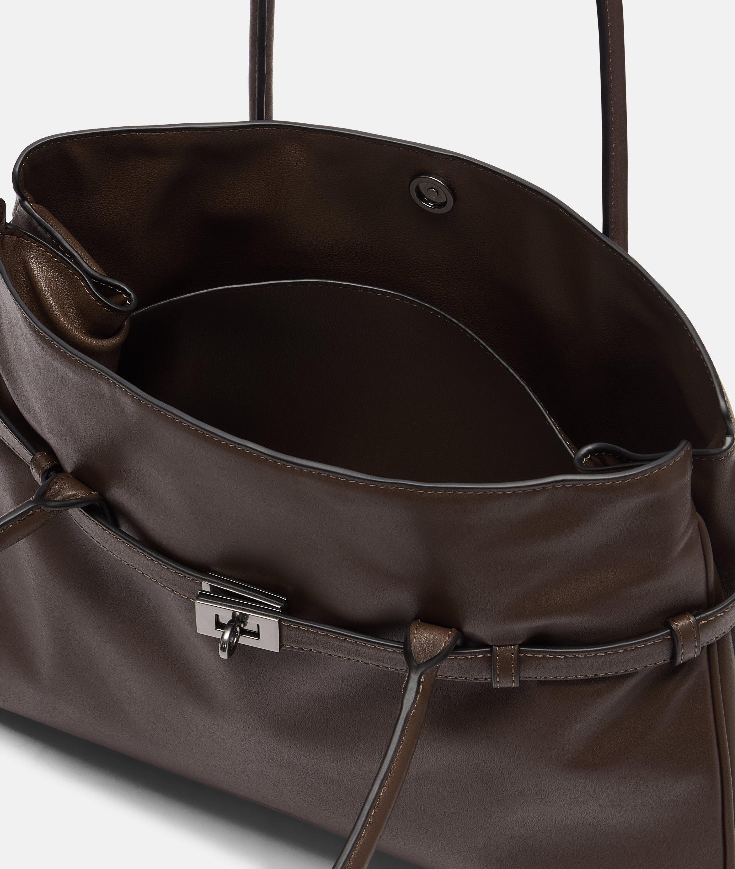 Liebeskind Berlin Schultertasche Satchel, Große Tasche aus weichem Kalbsleder