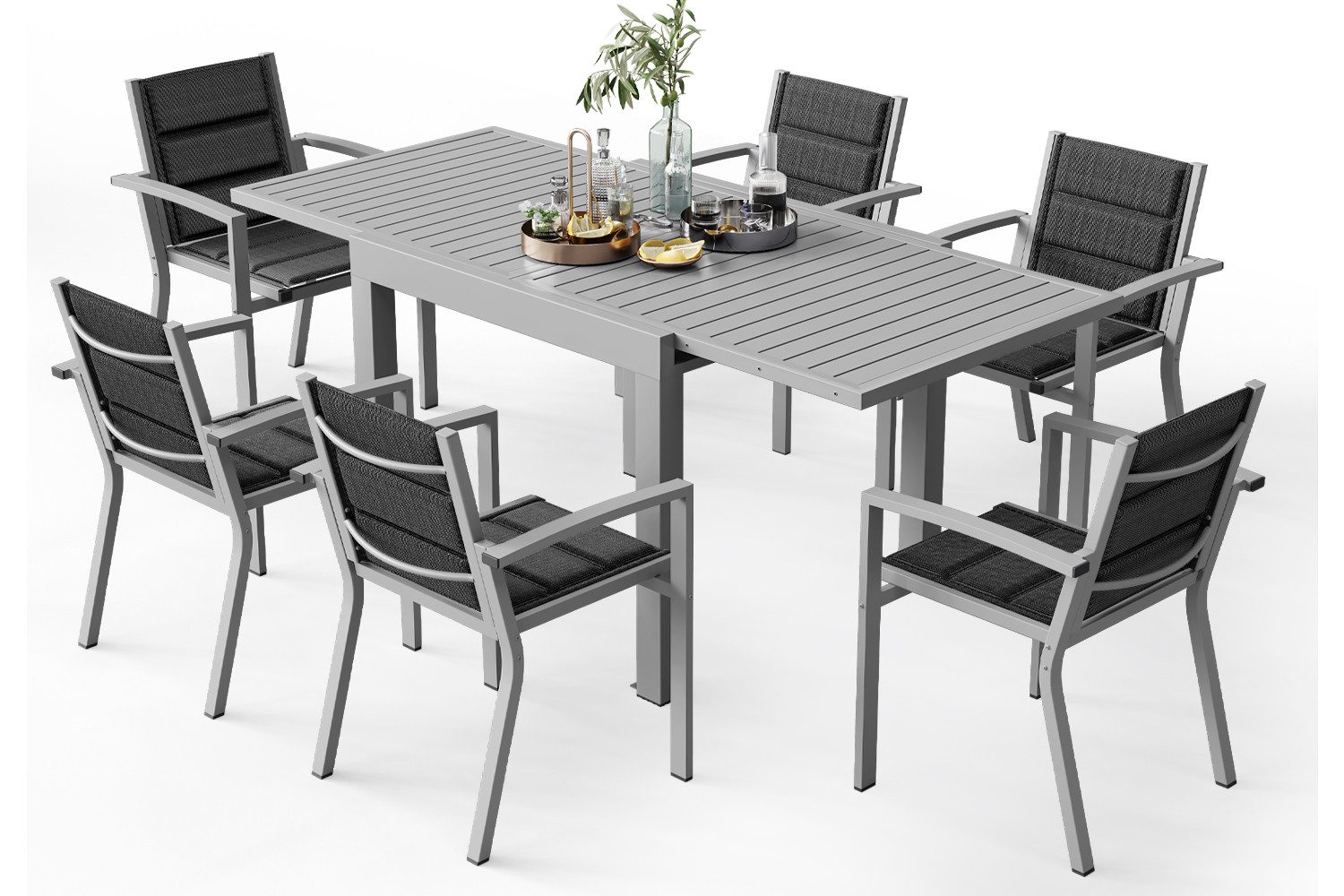 HOMALL Gartentisch Gartentisch Aluminium Ausziehtisch 80/160 günstig online kaufen
