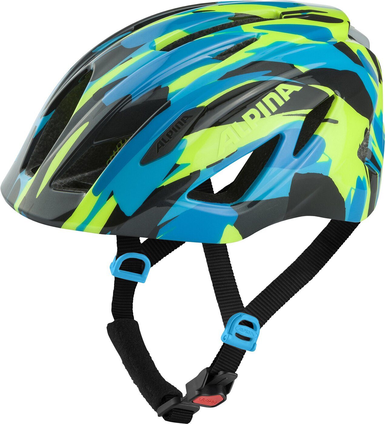 Alpina Sports Kinderfahrradhelm PICO FLASH NEON-BLUE GREEN GLOSS