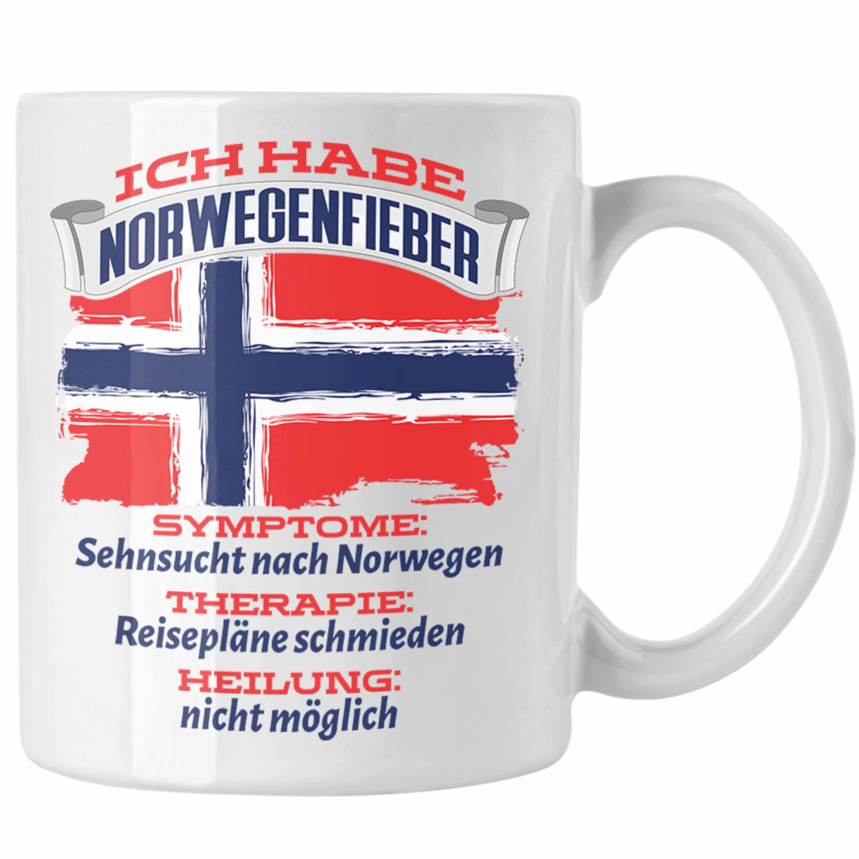 Trendation Tasse Norwegen Tasse Geschenk Grafik Norwegenfieber Geschenkidee Spruch Lust Weiss