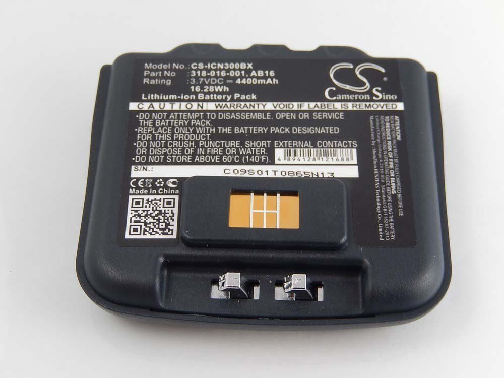 vhbw Akku Ersatz für Intermec AB15, AB16, 318-016-002, AB9, 318-016-001 für Akku Akku Li-Ion 4400 mAh (3,7 V, 1 St), Leistungsfähiger Austausch-Akku für POS-Gerät, Wiederaufladbar, Jede