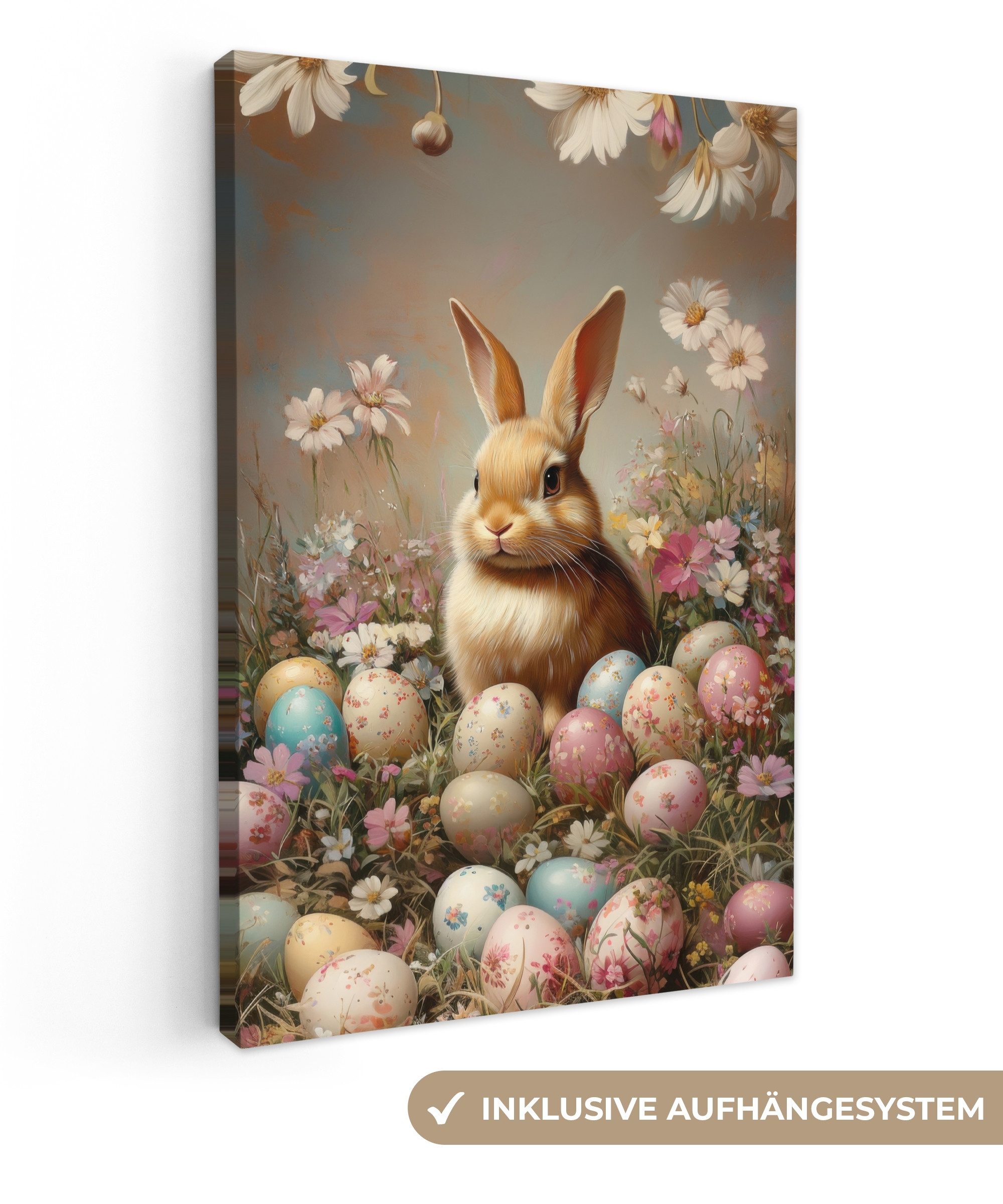 OneMillionCanvasses® Leinwandbild Osterhase - Frühling - Ostereier - Ostern günstig online kaufen
