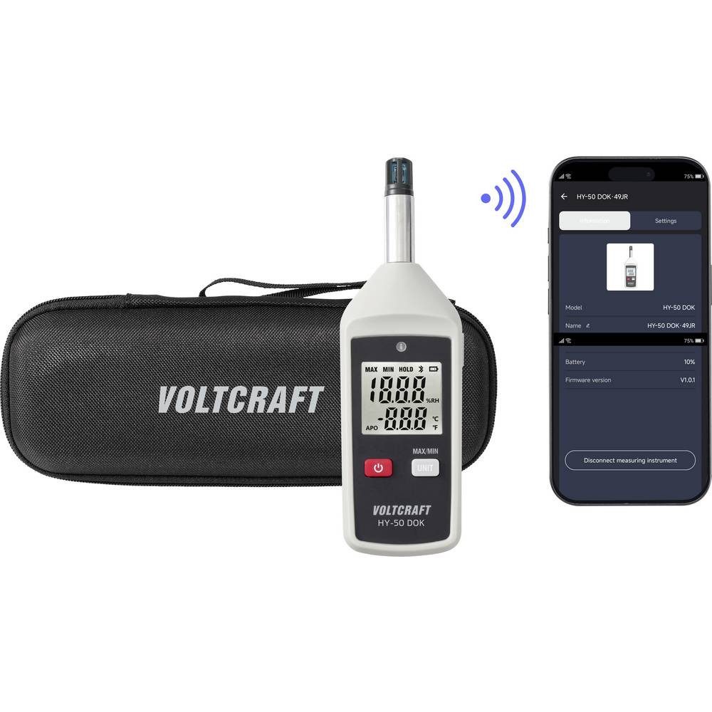 VOLTCRAFT Hygrometer HY-50 DOK Thermo-Hygrometer mit Reportfunktion 0 % rF 100 % rF