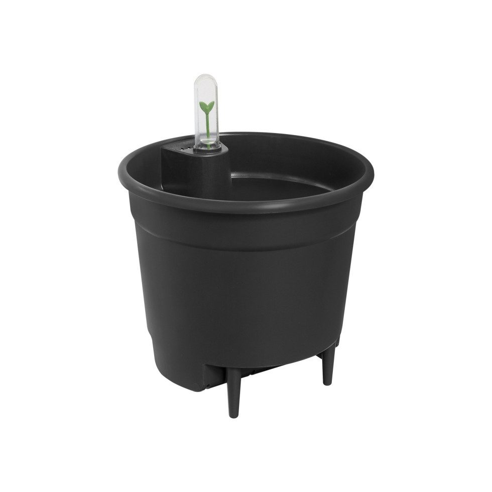 Elho Blumentopf Elho Selbstbewässerungssystem Ø 24 x 22 cm schwarz – Bild 3 von 3