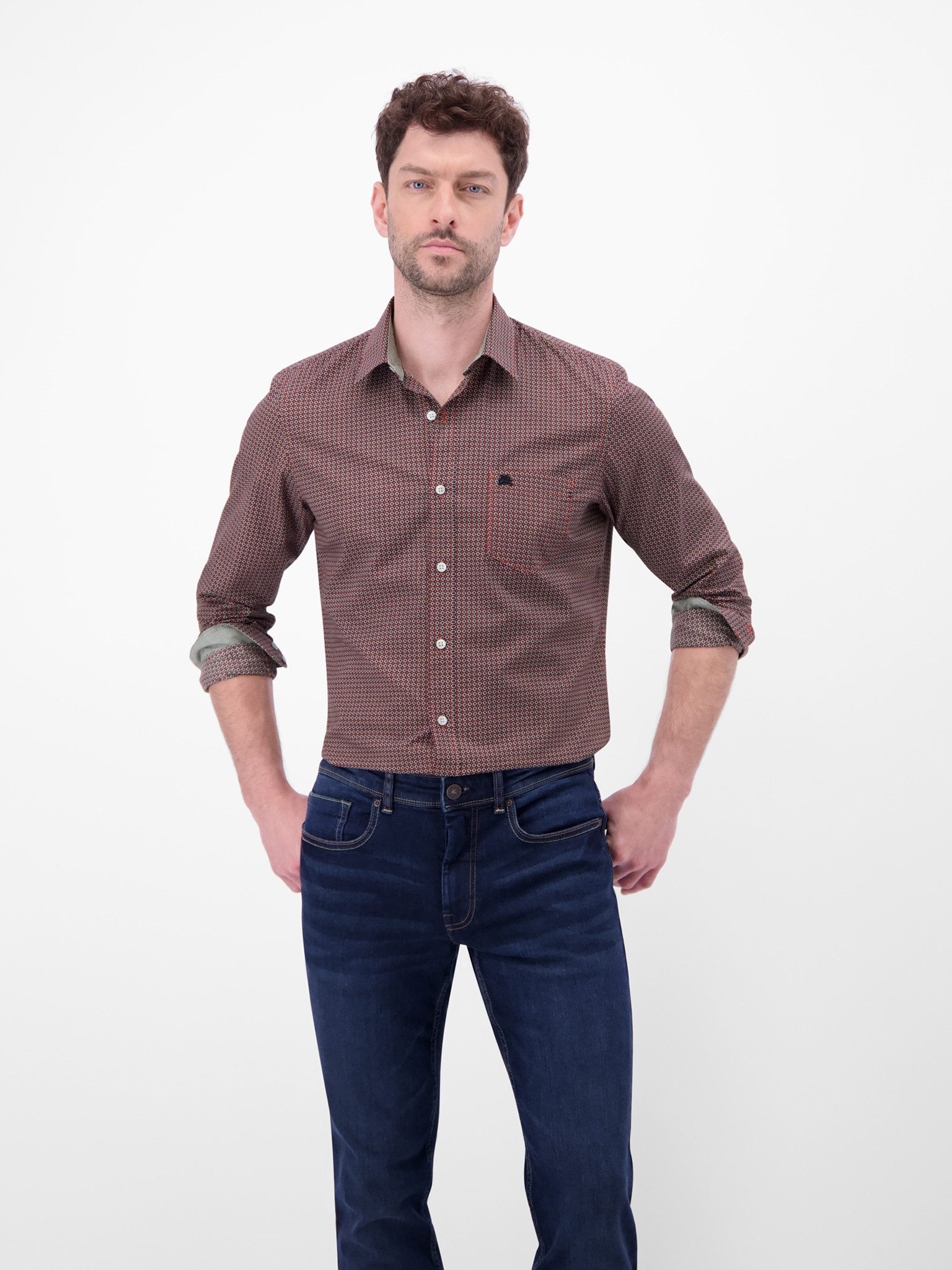 LERROS Langarmhemd mit Minimal-Print