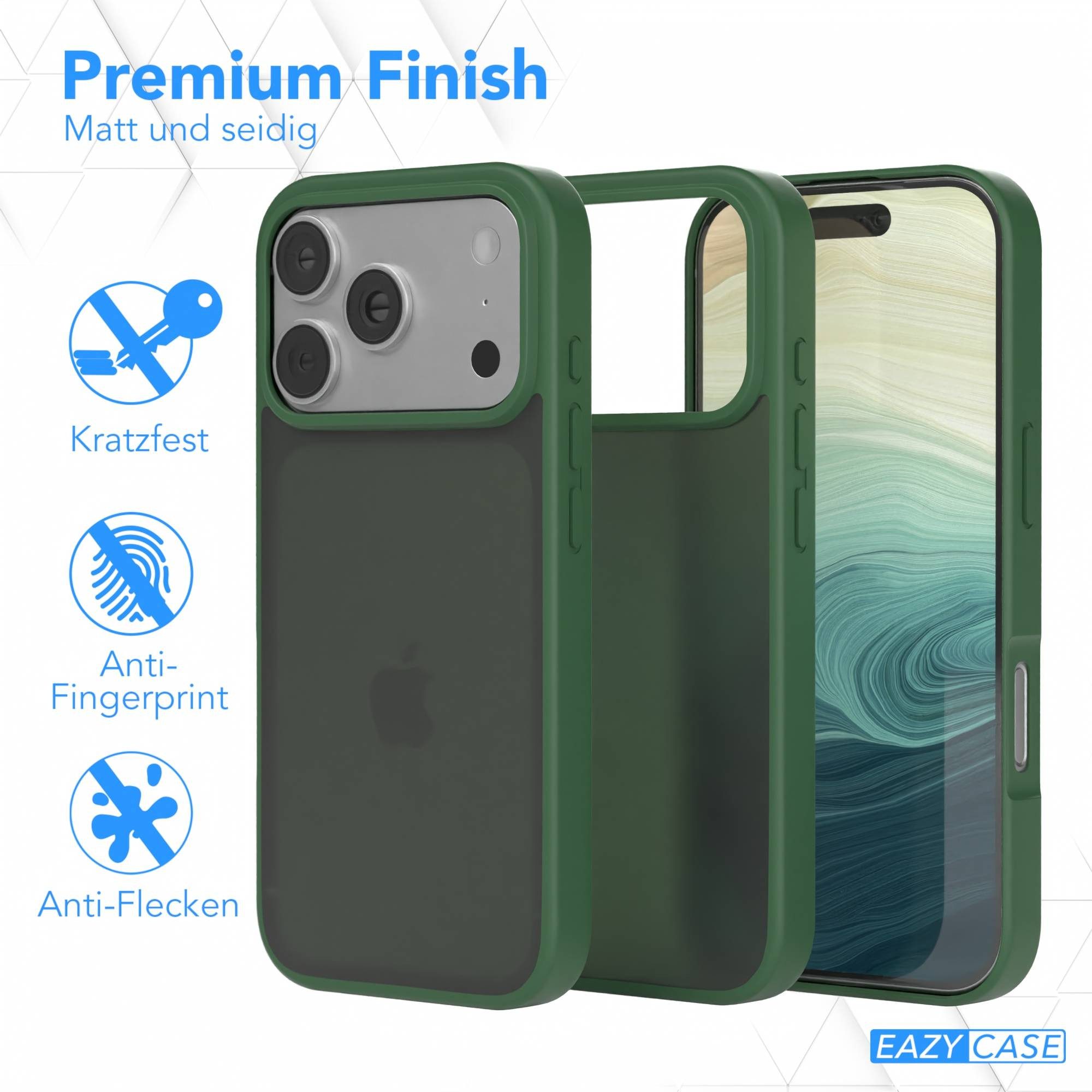 EAZY CASE Handyhülle Outdoor Case für Apple iPhone 17 Pro 6,3 Zoll, Schutzhülle Outdoor Case robust stoßfest Back Cover dunkelgrün – Bild 5 von 5