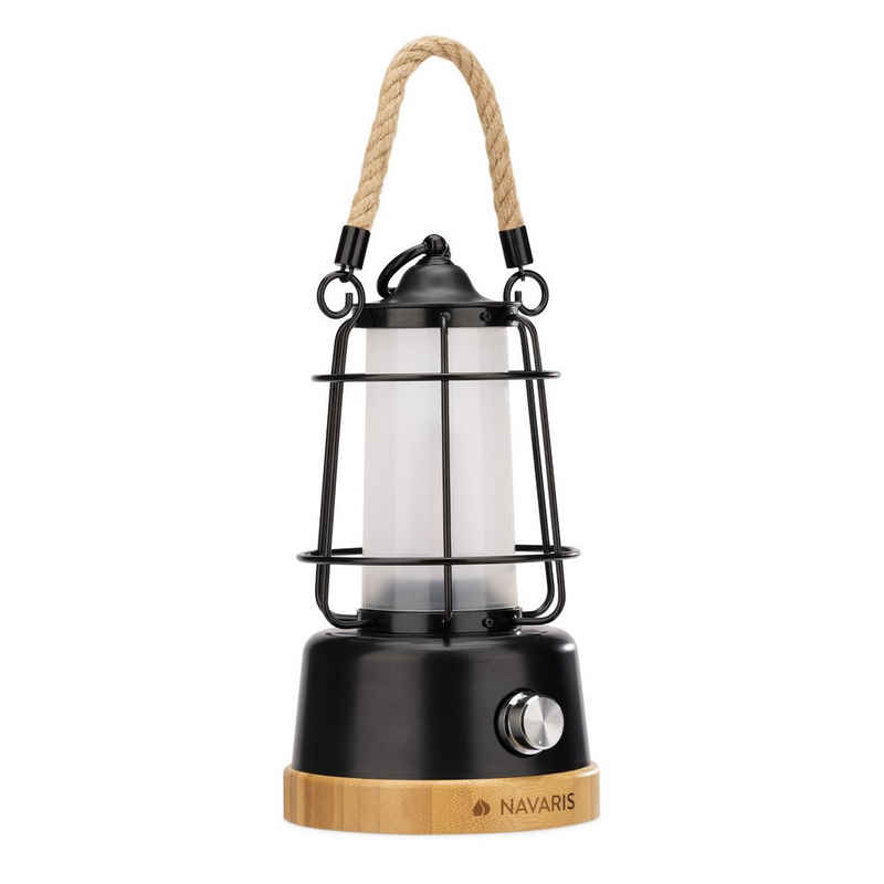 Navaris LED Laterne, LED-Laterne aufladbar - Oudoor & Indoor Lampe mit Akku - tragbare Tischlampe kabellos dimmbar - Campinglampe mit Farbtemperaturwechsel