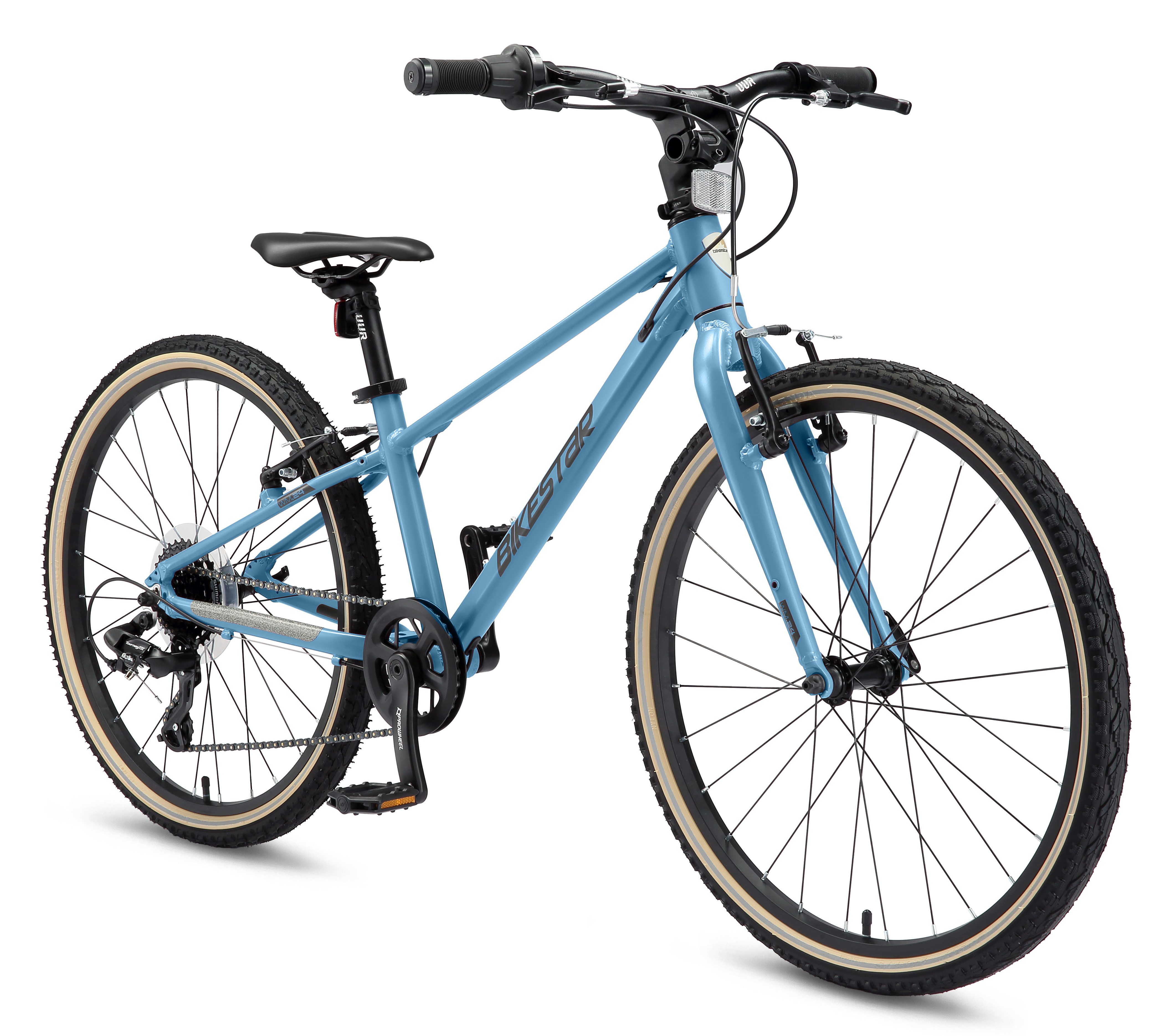 Bikestar Kinderfahrrad Leichtgewicht 9 kg 24 Zoll Aluminium ab 8 Jahre, 8 Gang Shimano RD-M2005 Schaltwerk, Kettenschaltung, Reflektierende Reifen, leichtes Treten, ergonomischer Rahmen