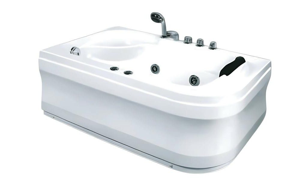 Xlmoebel Whirlpool-Badewanne XLMOEBEL Freistehende Whirlpool-Badewanne aus Acryl, weiß, Made in Europa