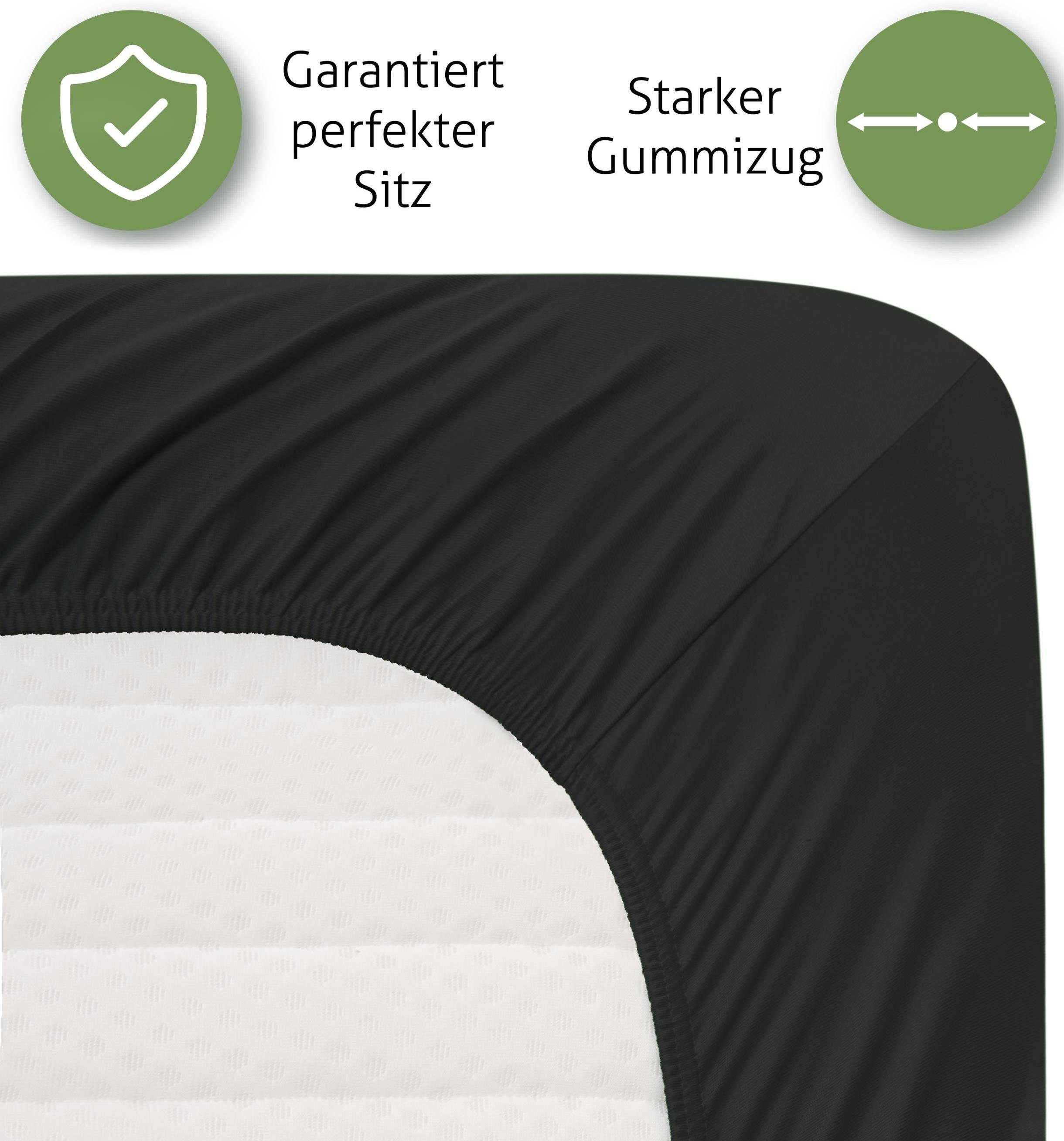 Aspero Spannbettlaken Spannbetttuch, Interlock, Gummizug: rundum, günstig online kaufen