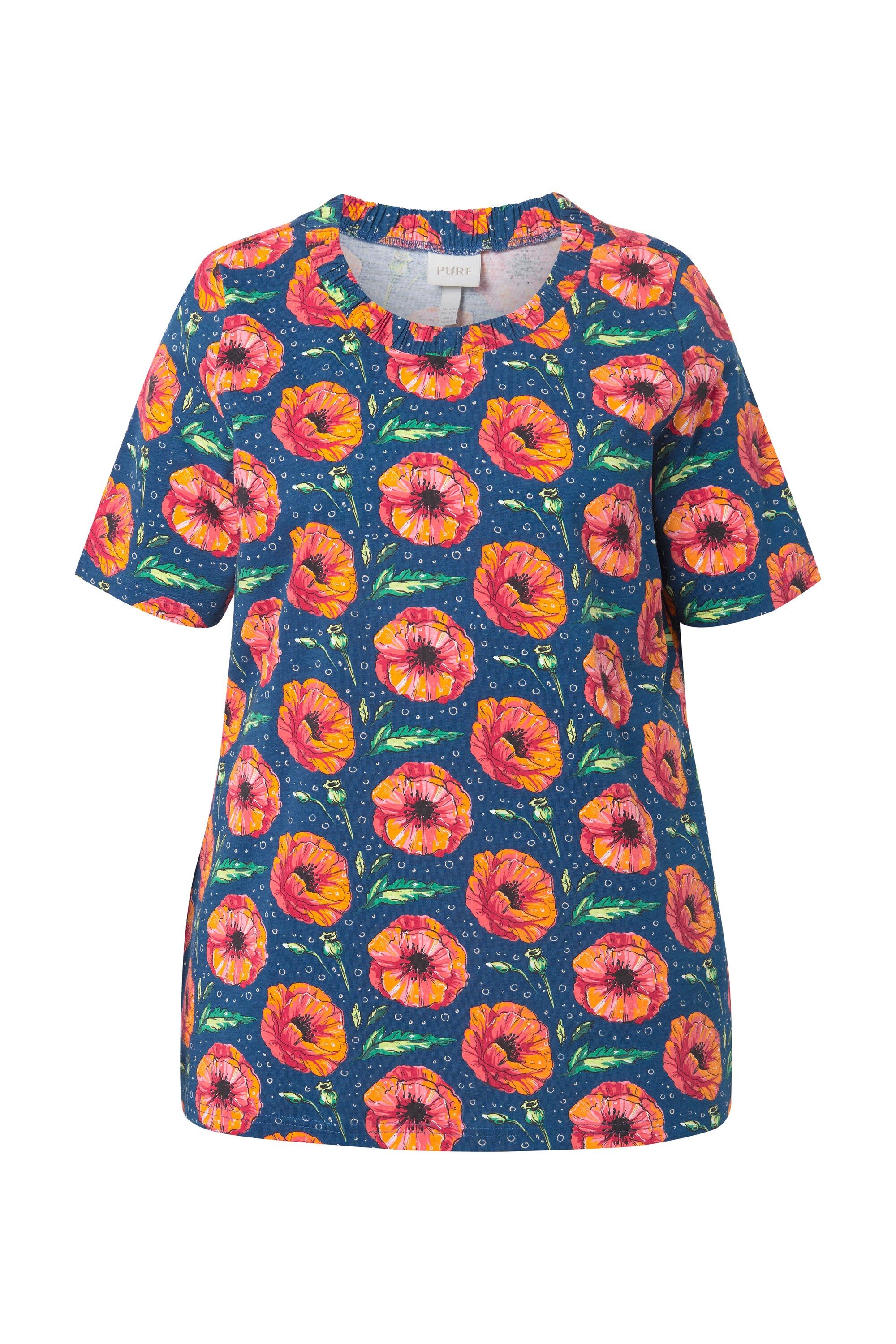 Ulla Popken T-Shirt T-Shirt Mohn elastischer günstig online kaufen