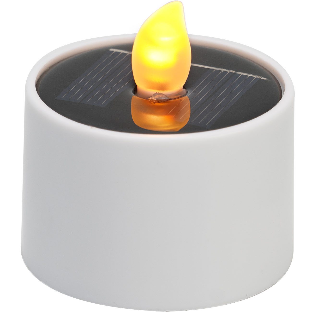 Casativo LED-Teelichter Solar-LED Teelichter IP44 bis 8 St. mit Dämmerungssensor Kabellos, LED fest integriert, warmweiß, Flammen-Effekt als Nachtlicht, ca. 8 Std. Leuchtdauer, Tagesaufladung