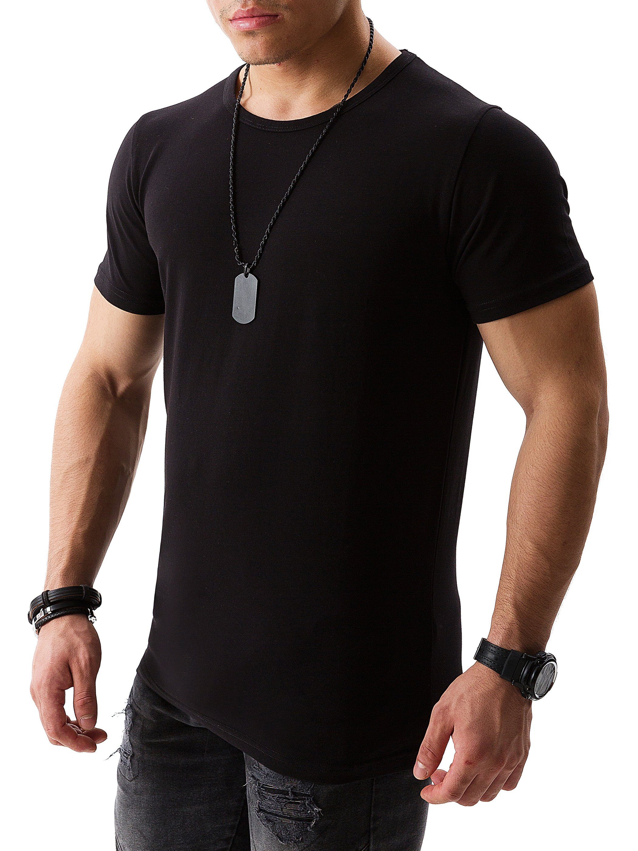 - 194008) Basic Crew T-Shirt Tee Yazubi Yazubi Rundhalsshirt (black Neck Schwarz Mythic modernes (1-tlg)