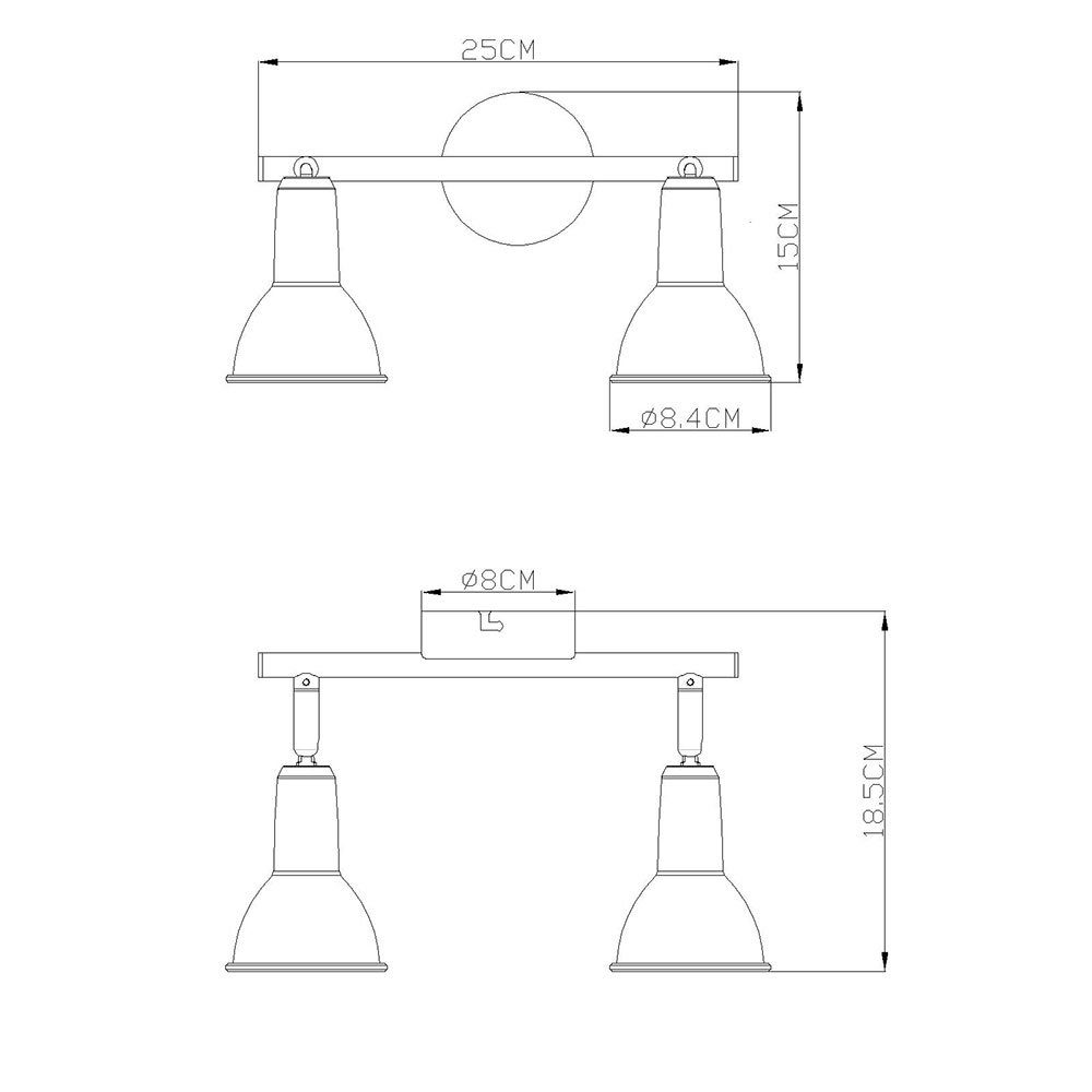 Wohn nicht Decken Gold LED Schlaf etc-shop Spots Deckenspot, inklusive, Leuchtmittel Zimmer Beweglich Lampe Schwarz Leuchte