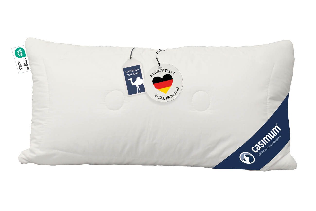 casimum 3-Kammer-Kopfkissen LUXUS Kamelhaar-Kissen 80x80, Kissen günstig online kaufen