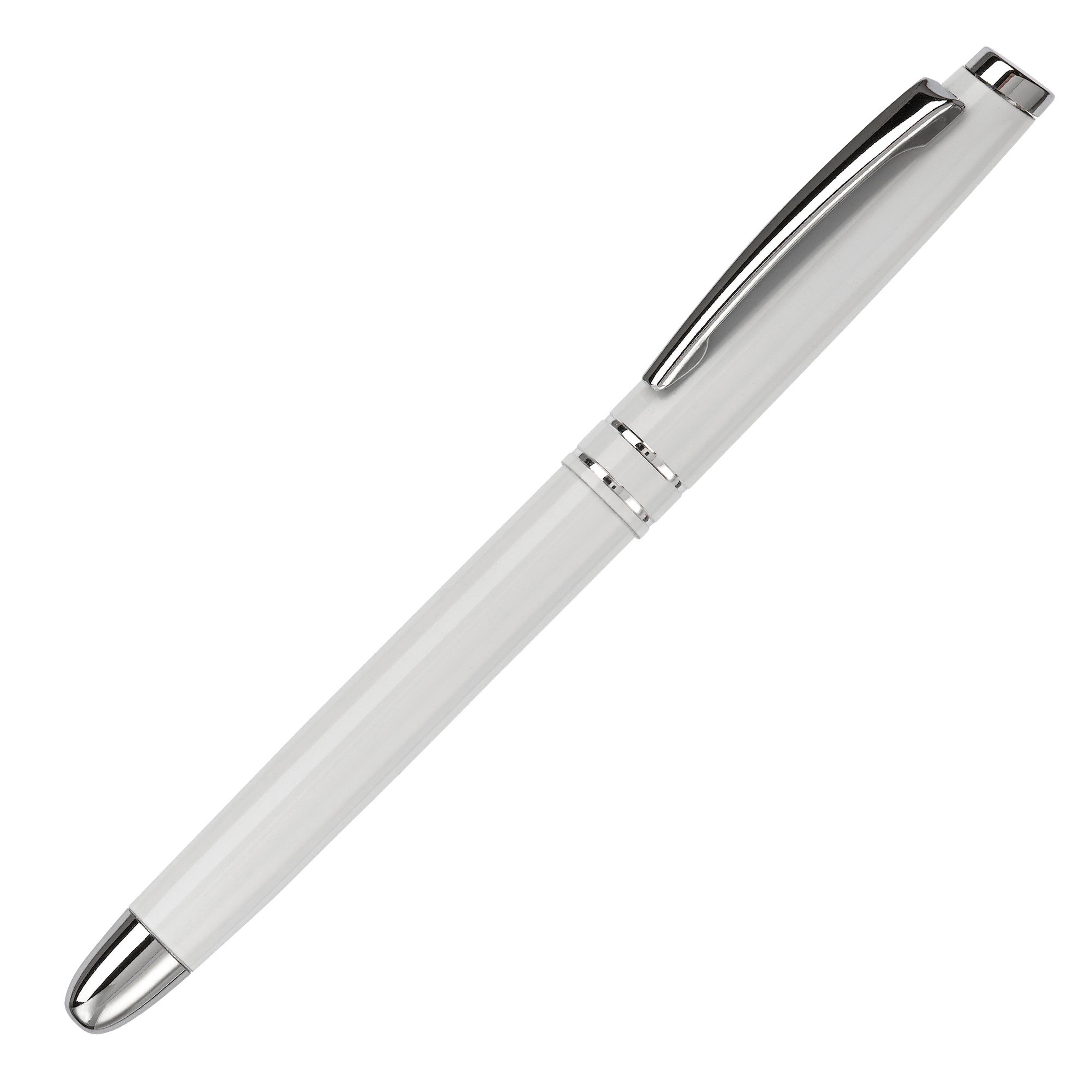 TOPPOINT Tintenroller Rollerball / aus Metall / mit 2 Zierringen / Farbe: weiß