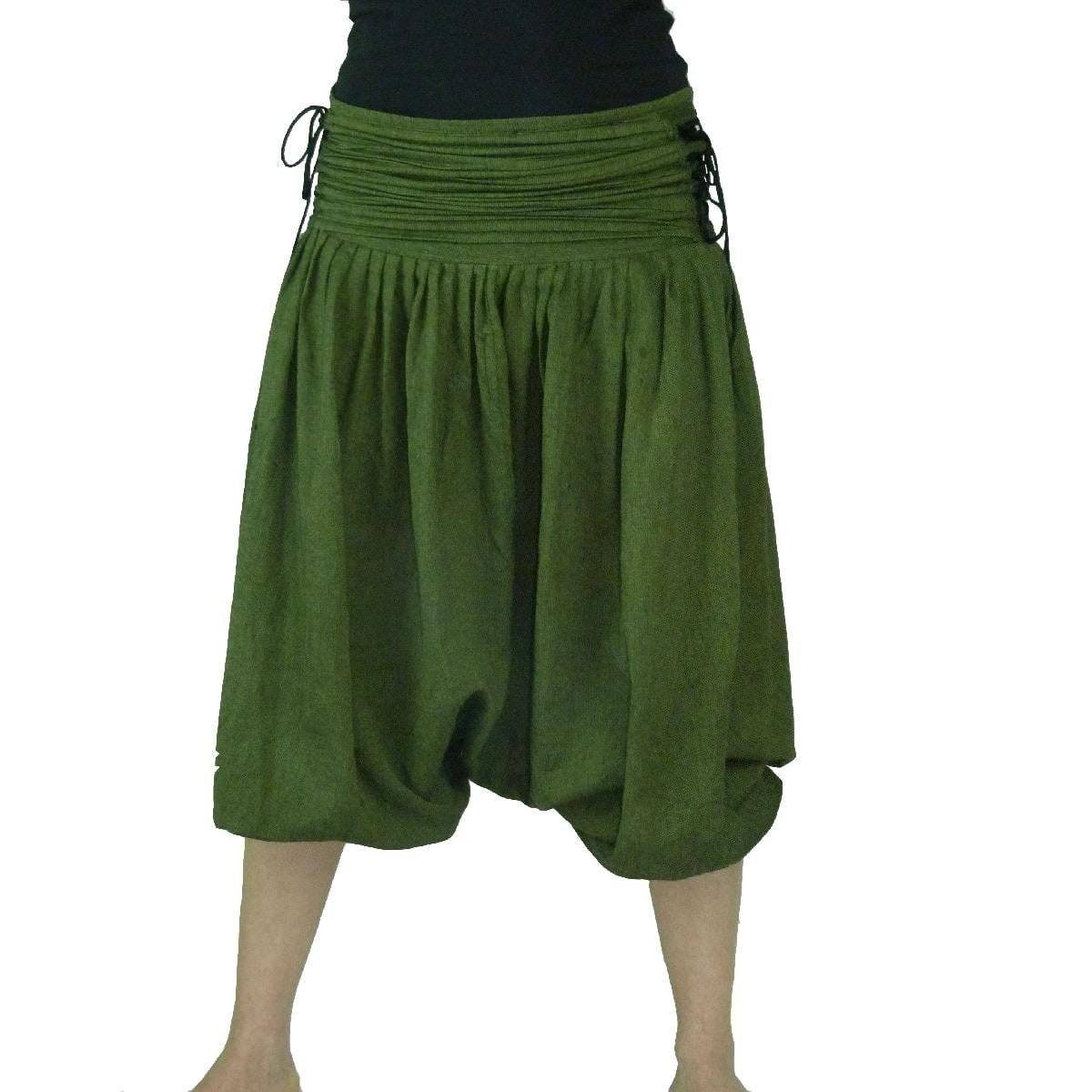 (1-tlg) Damen Pluderhose für & Sport im Aladin-Stil - Jaya Haremshose Grün SIMANDRA Freizeit