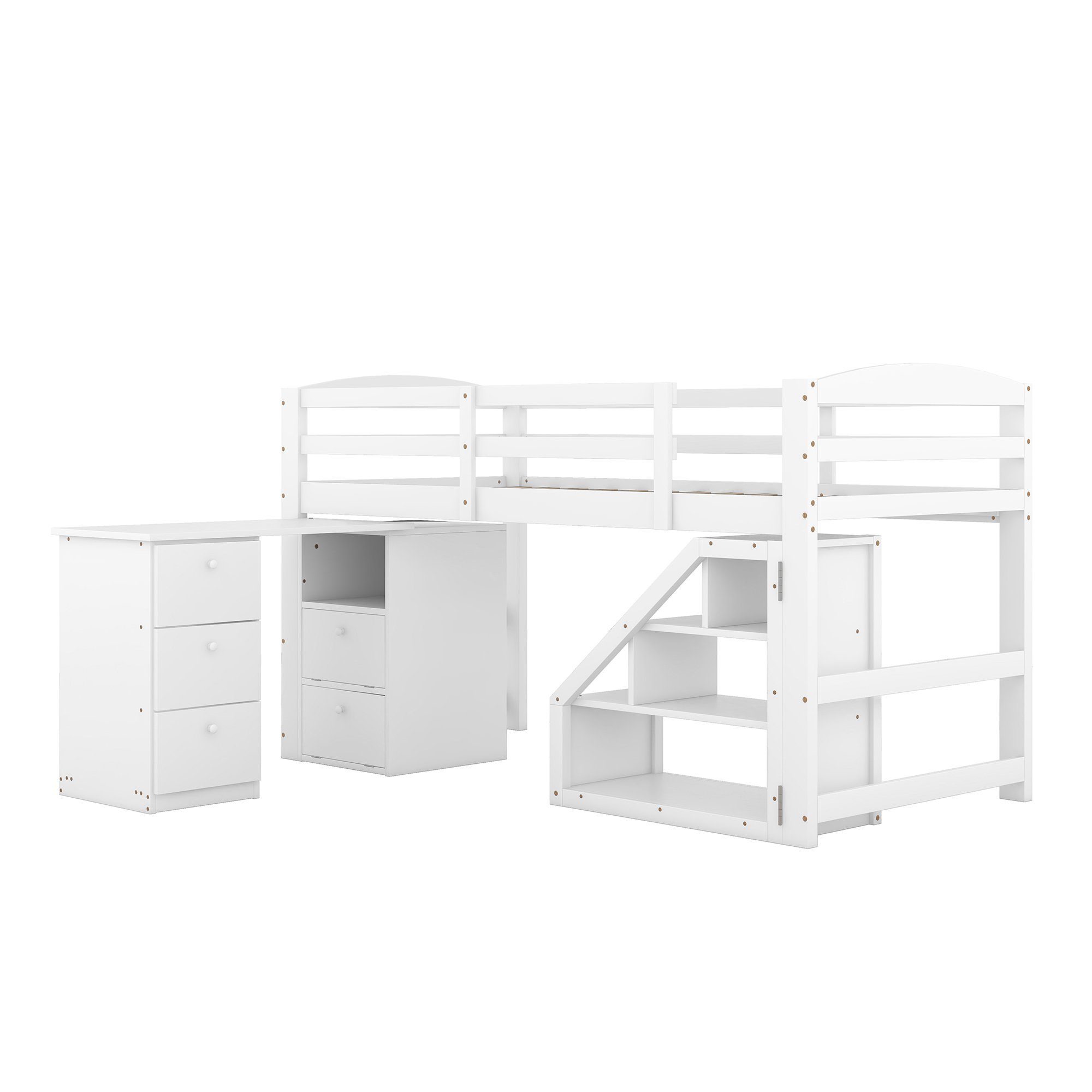 mit Hochbett,Mehrzweckbett (set, Teenager) Treppe Tisch, und Schubladen, Einzelbett,Familienbett,Schlafsaalbett,Mehrzweckbett 90x200 Schrank, Hochbett Fangqi Schließfächern,Schubladen Treppe Lagerraum für mit