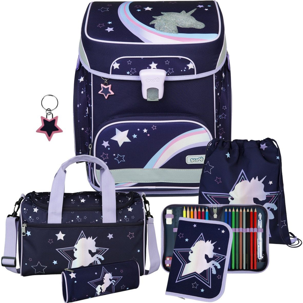 Scooli Schulranzen 1.Klasse Mädchen EasyFit, mit Sporttasche Schultüte N Brotdose Trinkflasche, 9 tlg Scooli Schulranzen 1.Klasse Mädchen EasyFit, mit Sporttasche Schultüte N Brotdose Trinkflasche, 9 tlg