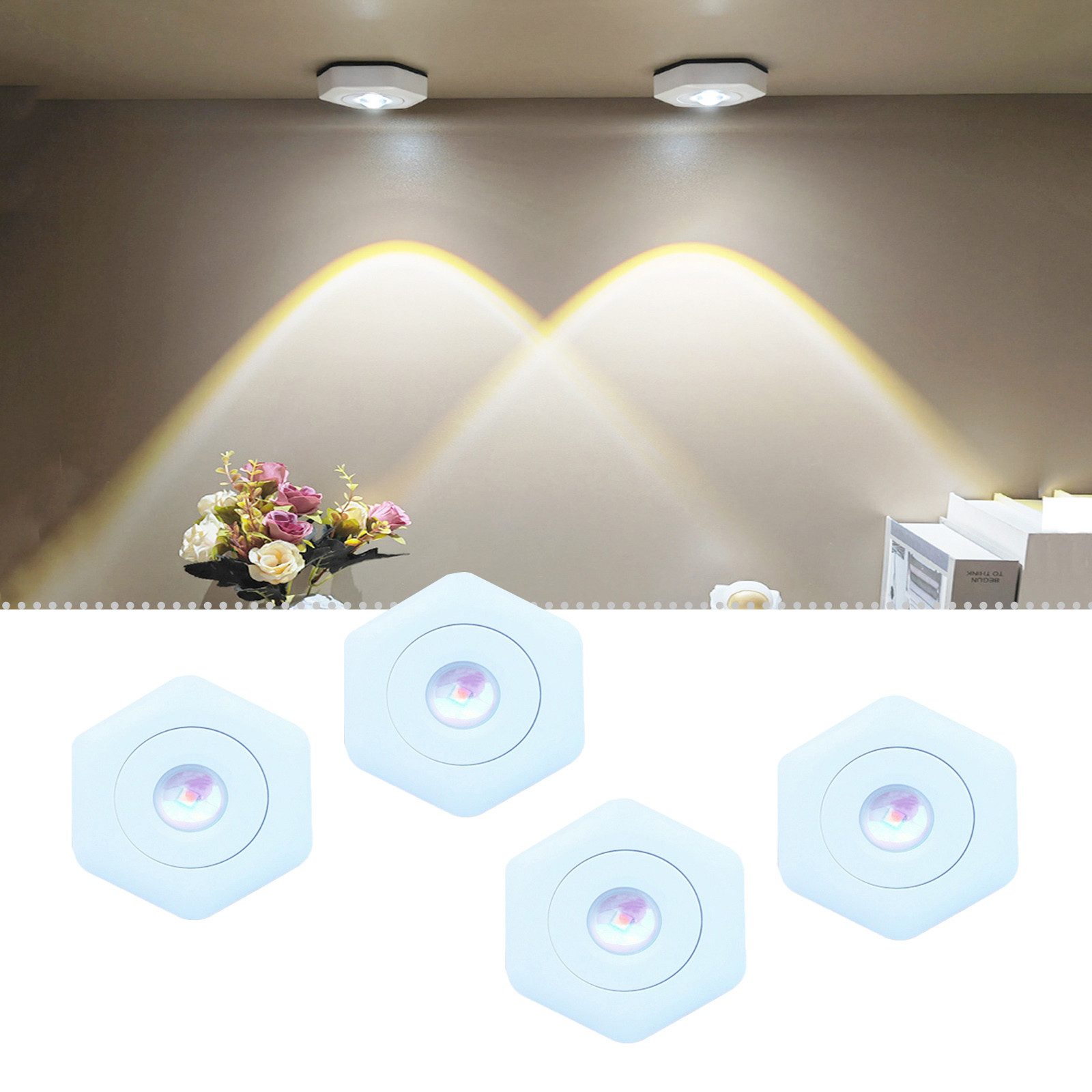 Jibenhome LED Nachtlicht LED-Pucklichter Batteriebetriebene,Unterschrankleu günstig online kaufen