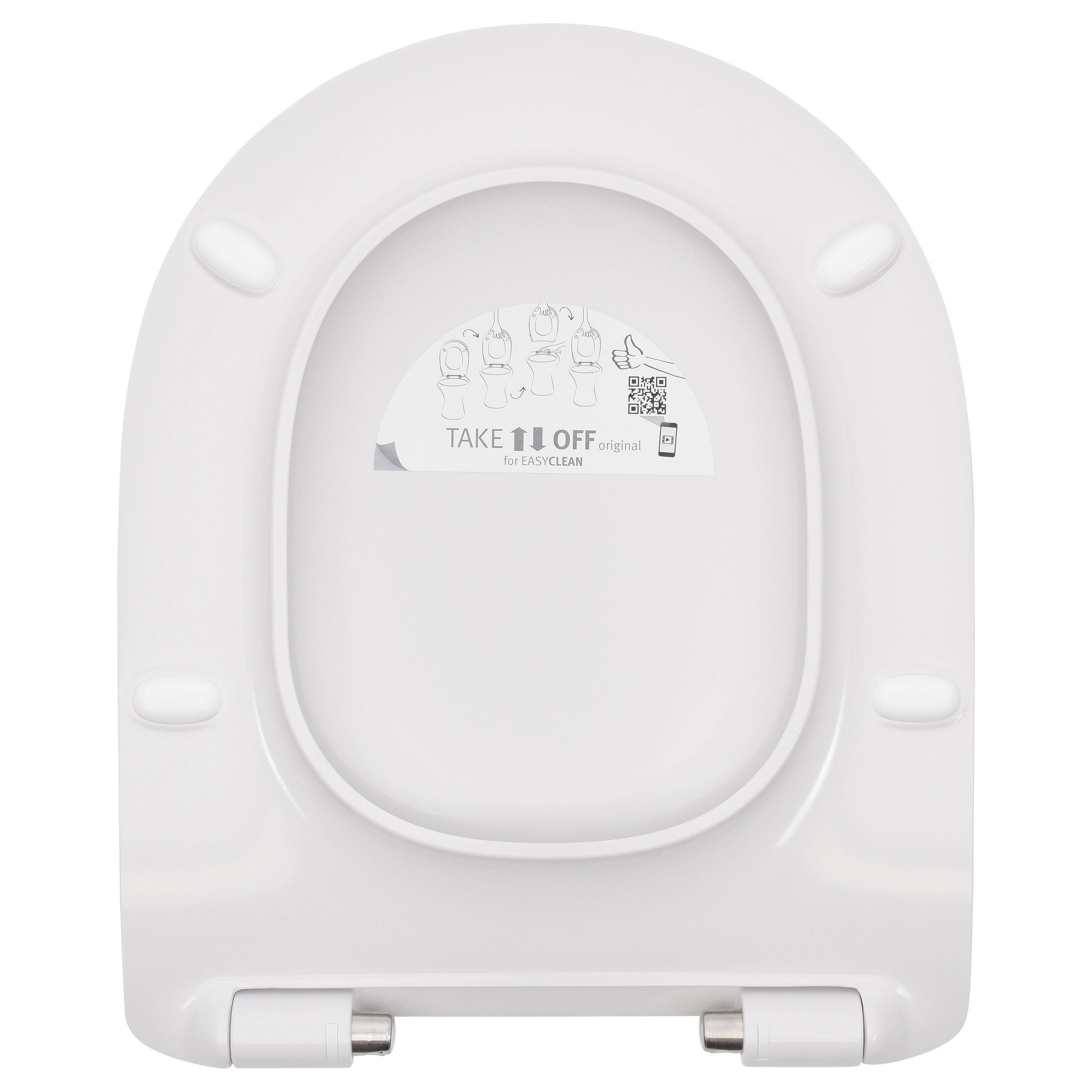 LUVETT WC-Sitz D800 D-Form Slim Absenkautomatik, Duroplast Antibakteriell, Softclose (mit Original SoftClose® Absenkautomatik, Duroplast, Abnehmbar), Inklusive 3 Befestigungsmöglichkeiten