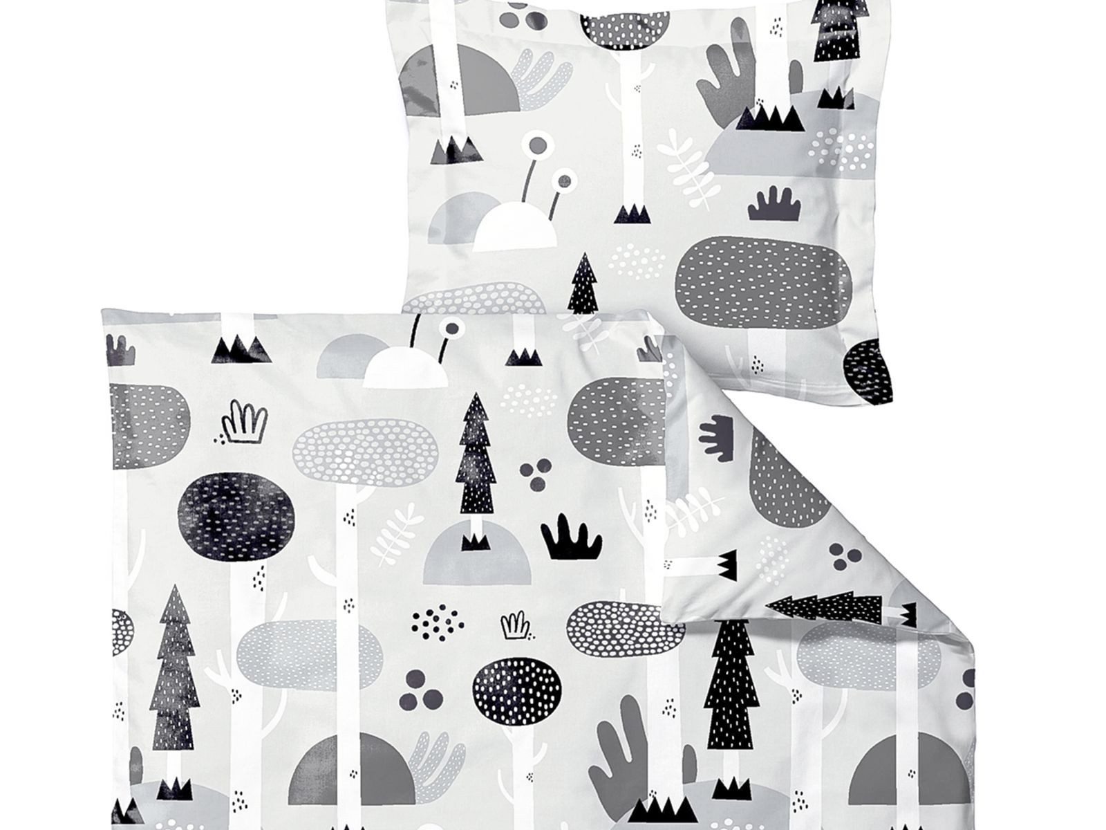 Södahl Bettwäsche KIDS, Bio-Baumwolle, 2 teilig, 100x140cm, Kinderbettwäsche, Bio-Baumwolle, Magic Forest black