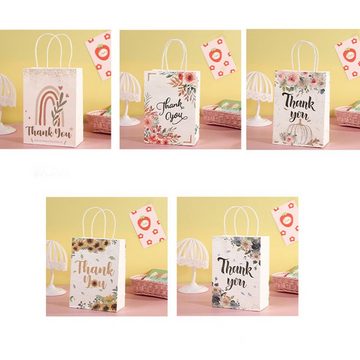 FIDDY Geschenkpapier 15 Stück Cartoon-Rosen-Dankestüten mit Griffen Papiertüten, Partygeschenke, geeignet für Hochzeiten, Partygeschenke.