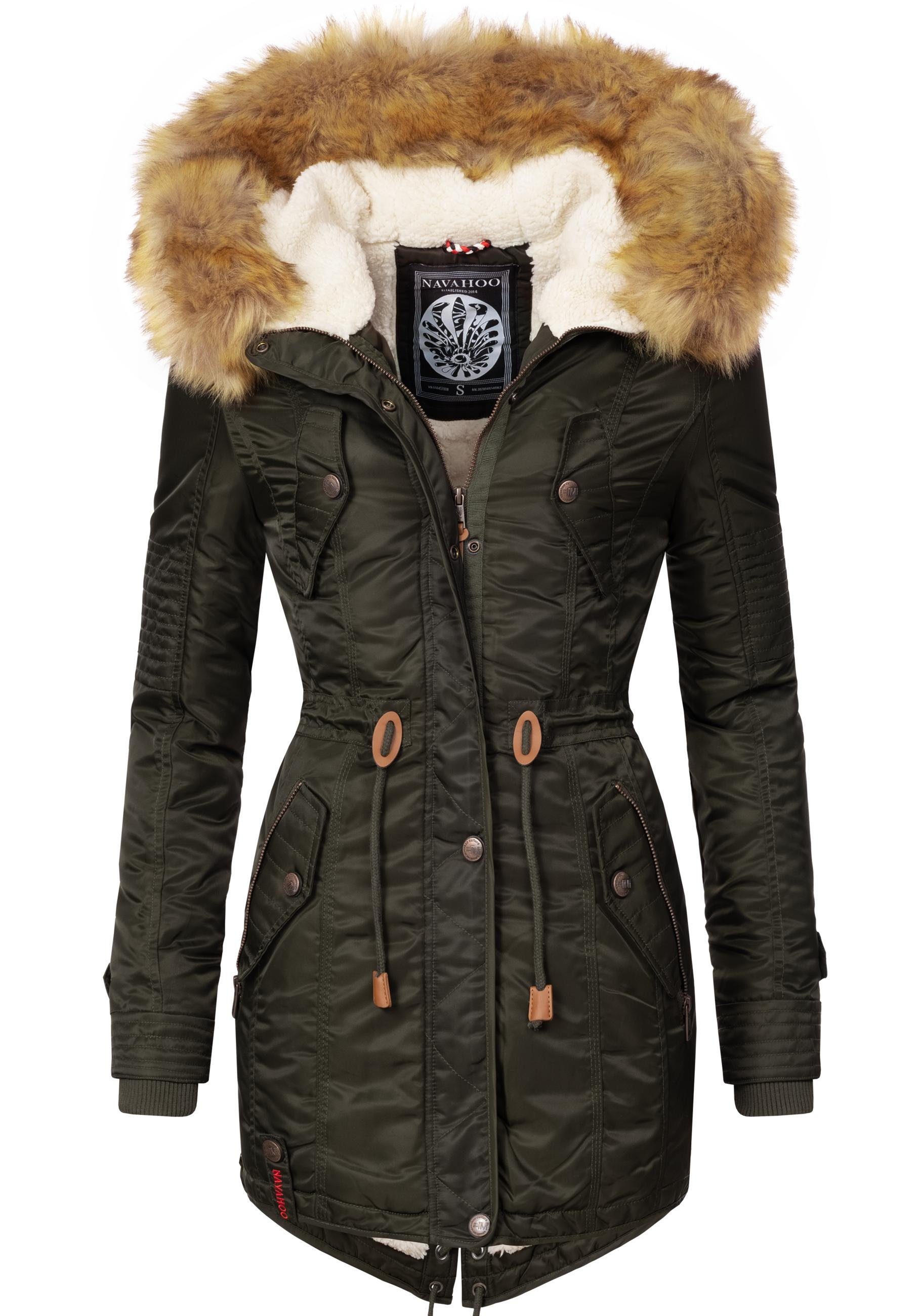 Navahoo Wintermantel La Viva hochwertiger Winterparka mit großem Kunstfell günstig online kaufen
