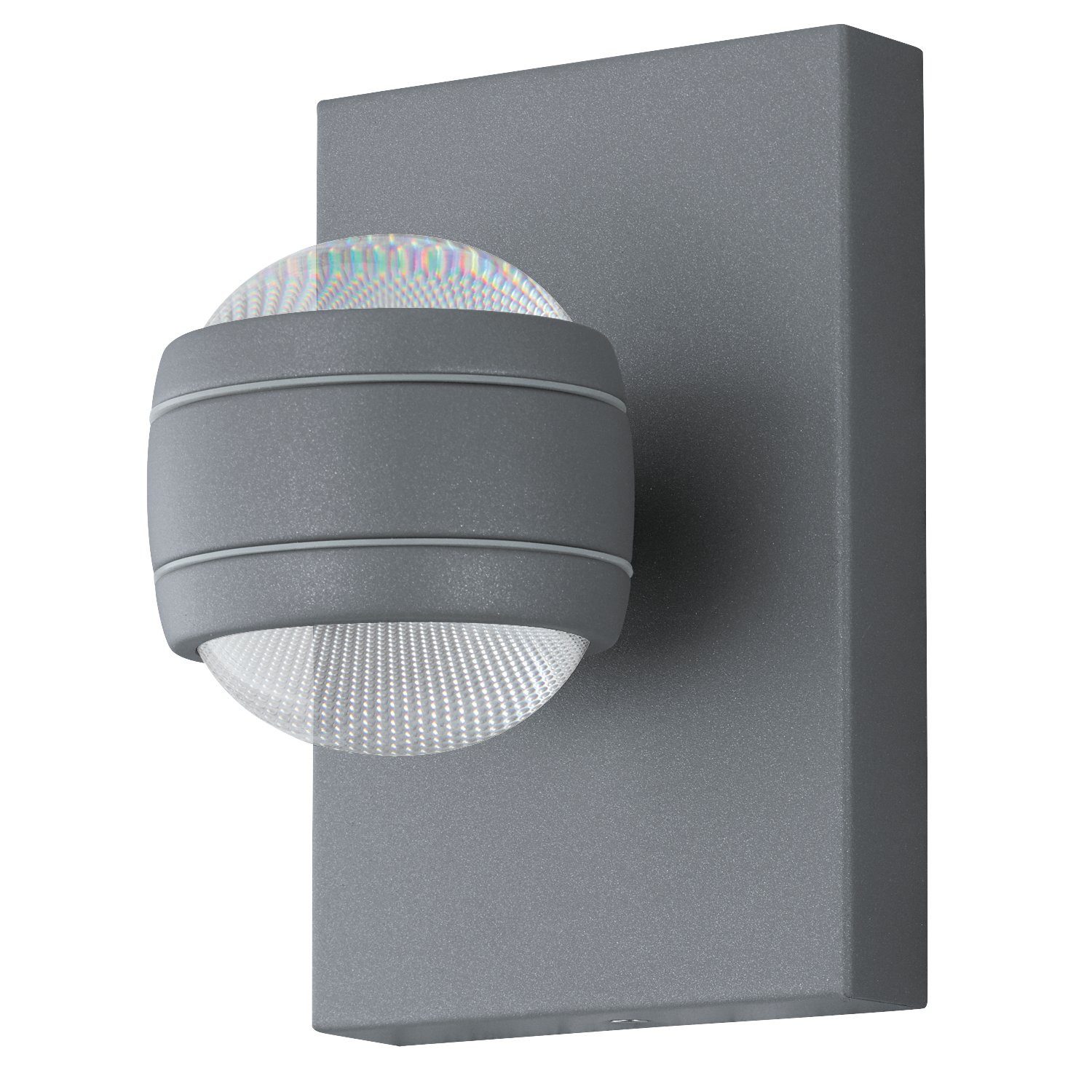EGLO LED Wandleuchte Sesimba, Leuchtmittel inklusive, LED Wandlampe innen Stahl verzinkt in silber Kunststoff in klar