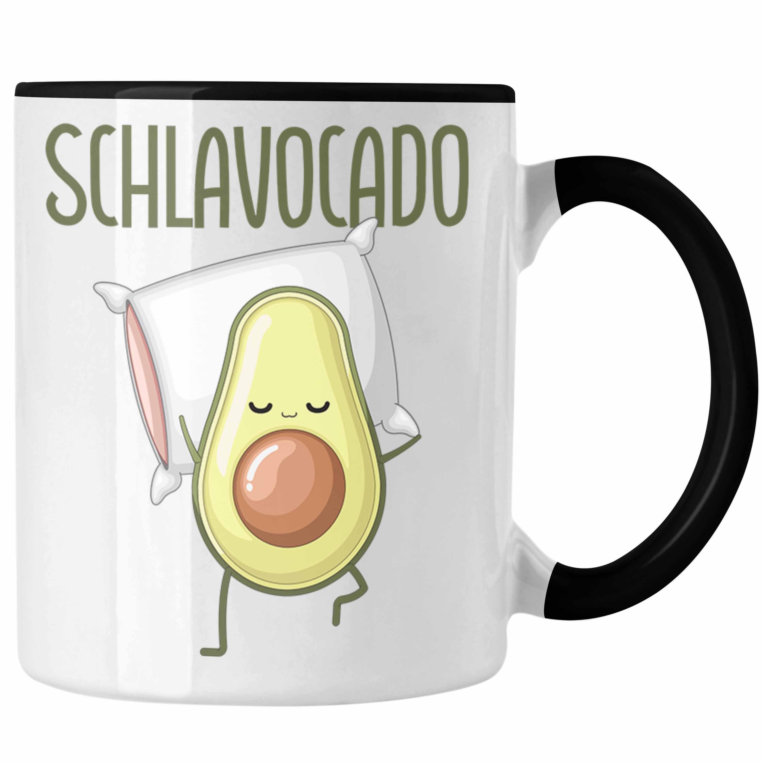 Trendation Tasse Lustige Tasse Avocado-Motiv Schwarz Mittagsschlaf-Liebhaber Nap Geschenk