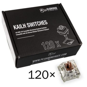 Glorious PC Gaming Race Tastatur-Tastenkappen Kailh Speed Bronze Switches 120 Stück, Tastenschalter, Auslösedruck ca. 40 g, linear & silent, braun