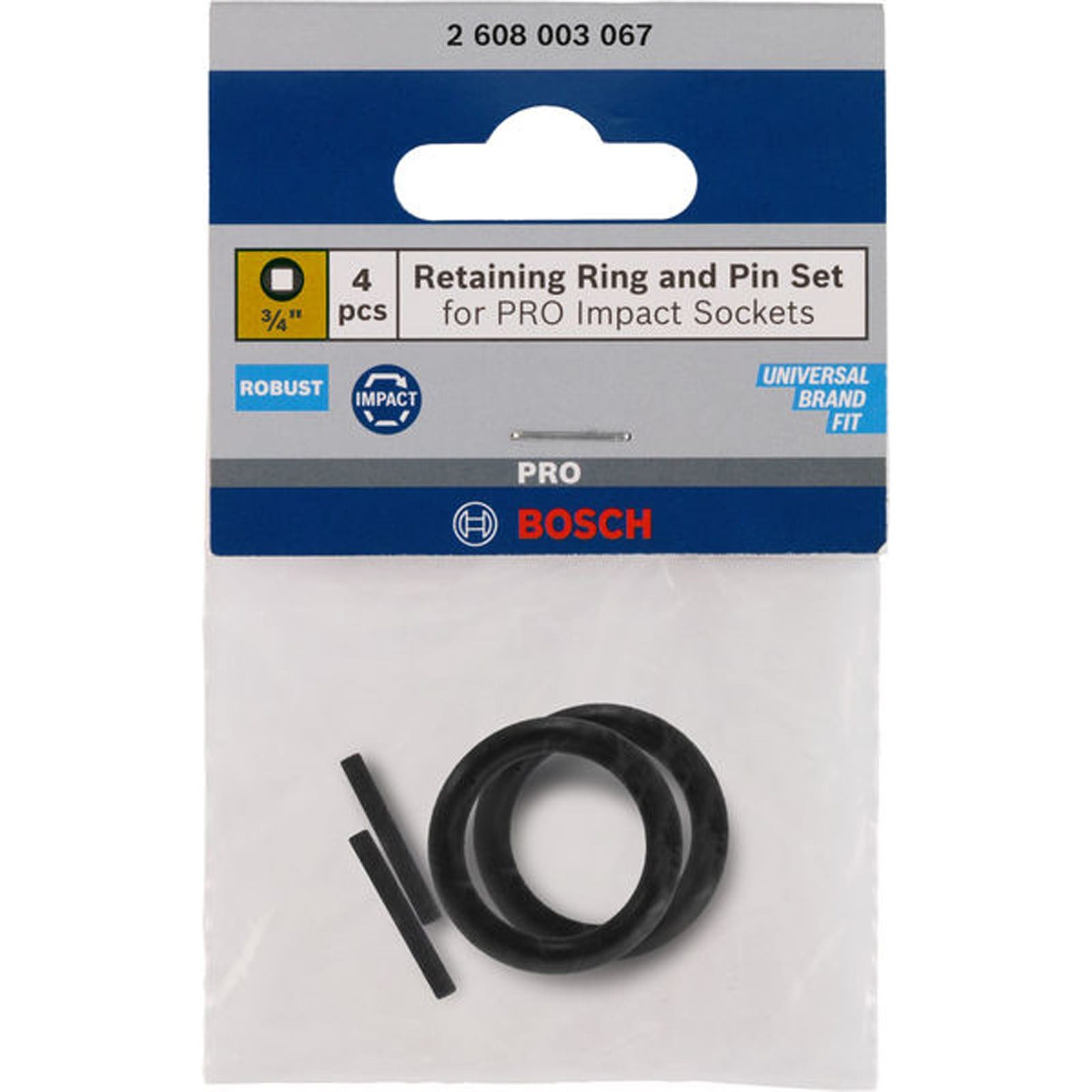 BOSCH Stecknuss Bosch Haltering und Stift für PRO Impact Steckschlüsseleinsätze, 3/4 Z