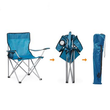 Mondeer Campingstuhl Outdoor Gartenstuhl (2er Set), mit Aufbewahrungstasche und Getränkehalter