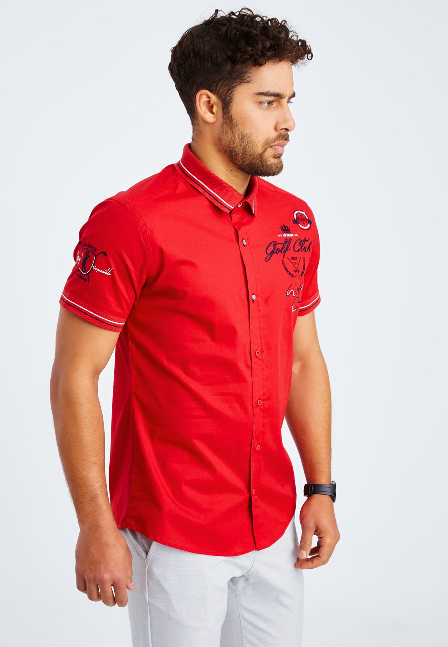 Poloshirt Polo T-Shirt Herren LN-3890 Leif rot Nelson