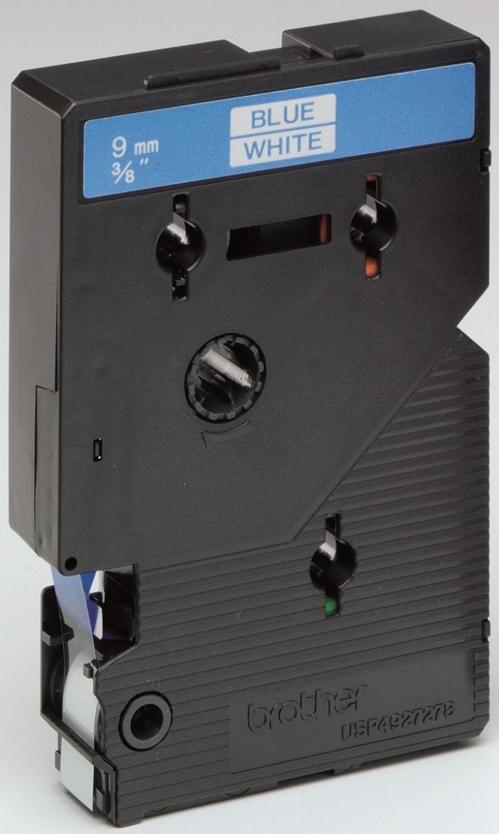 Brother Beschriftungsband Schriftbandkassette 9mm TC-293 weiß/blau