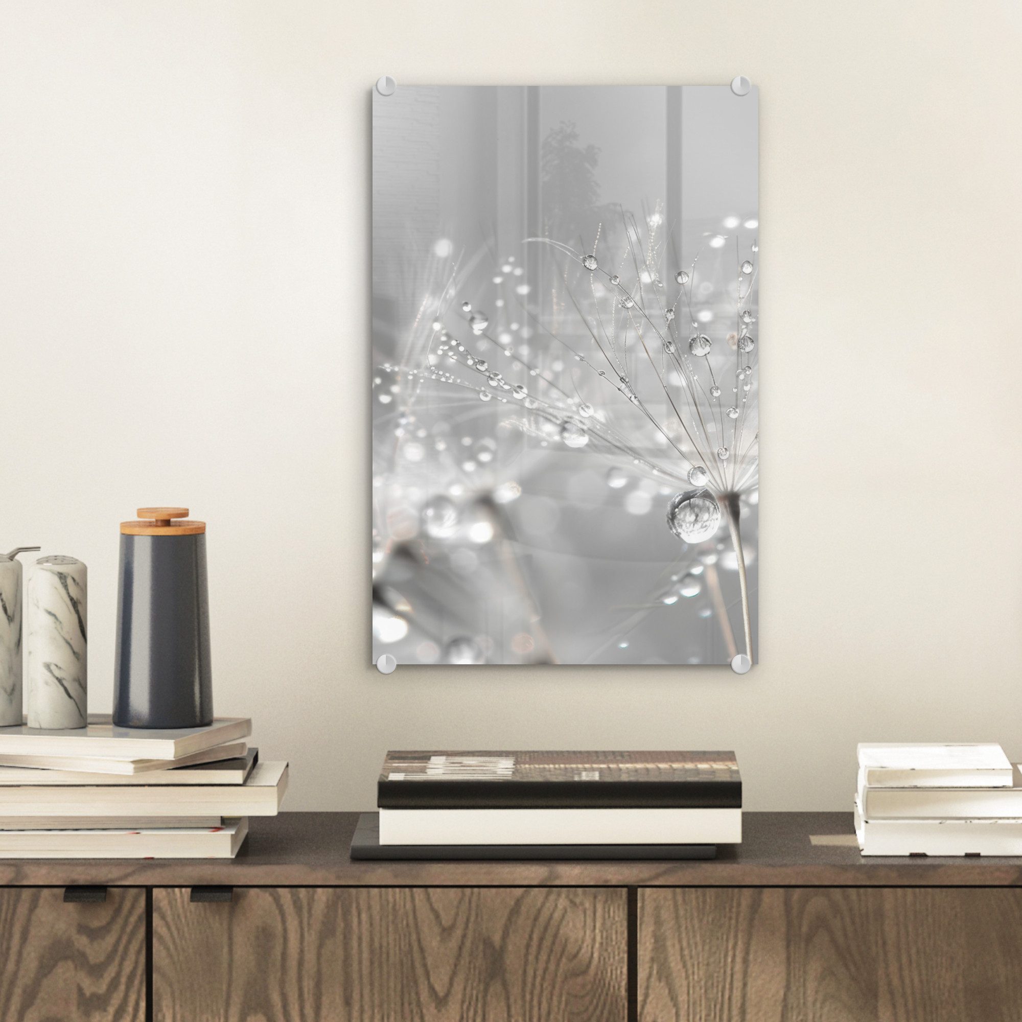 MuchoWow Acrylglasbild Löwenzahn - Wassertropfen - Stilleben - Modern, Inkl günstig online kaufen