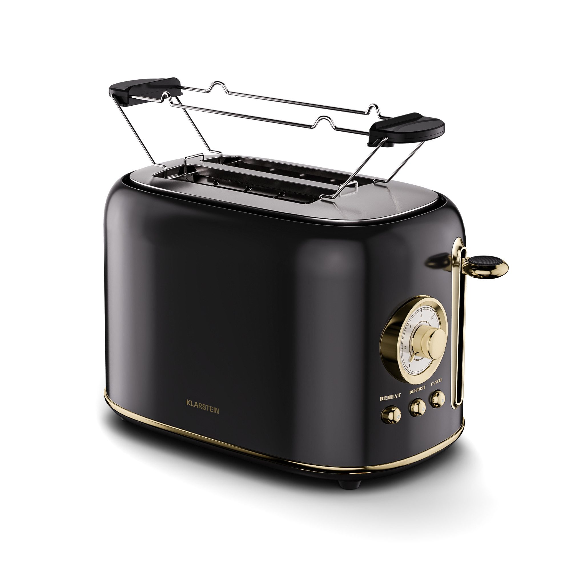 Klarstein Frühstücks-Set Victoria (4-tlg), Toaster 800W Wasserkocher 1,7 L 2200W Kaffeemaschinen 900W Schwarz