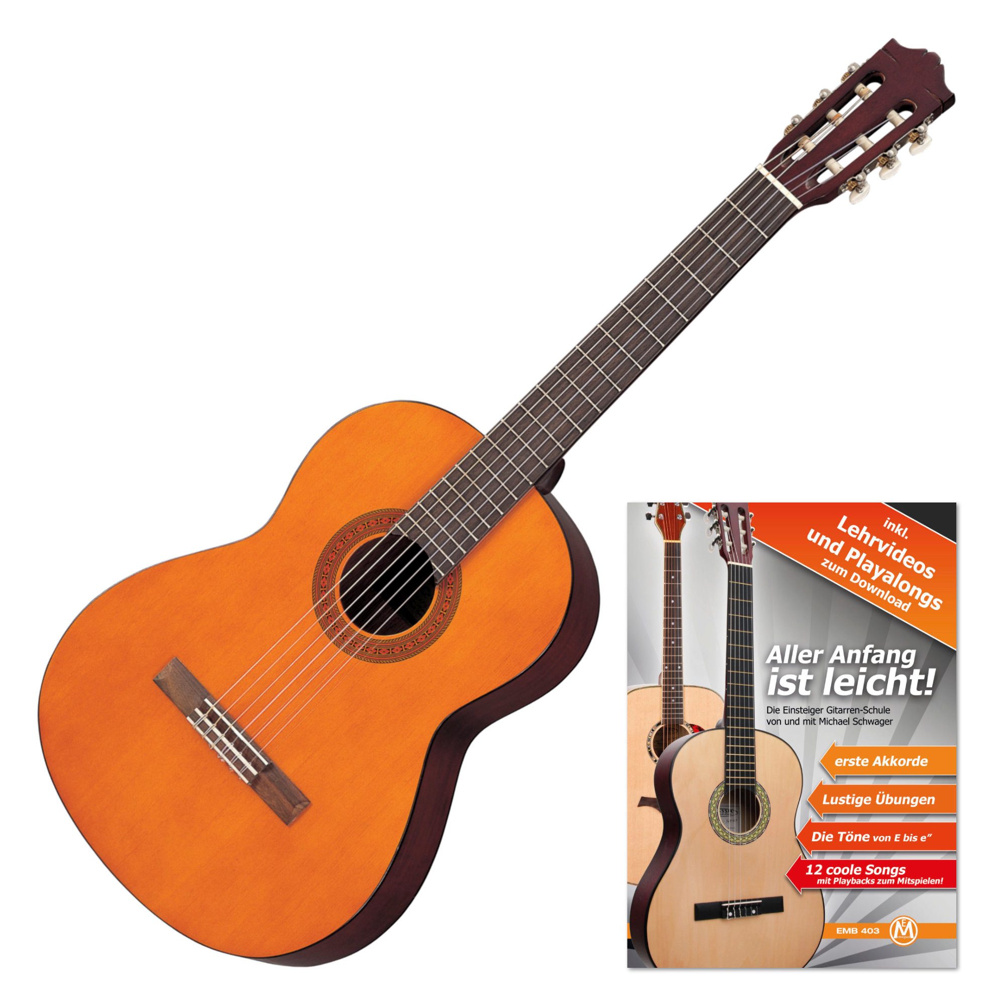 Yamaha Konzertgitarre Yamaha C40 Konzertgitarre Set inkl. Schule, Konzertgitarre, 2-St.