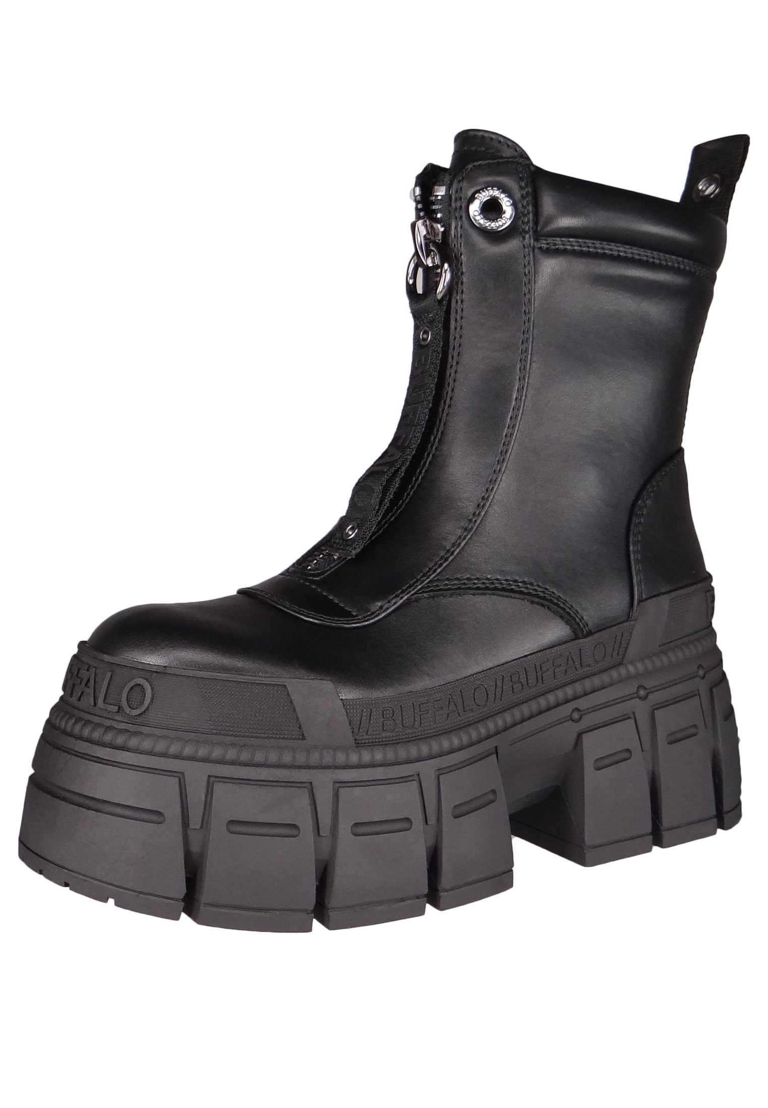 Buffalo 1622350 GOSPHER ZIP Vegan Black Stiefelette