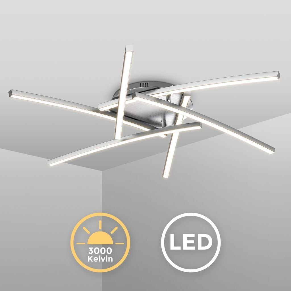 B.K.Licht Deckenleuchte LED Deckenlampe 6-flammig 24W Schwenkbar - BKL1413, LED  fest integriert, Warmweiß, 3000K Warmweiß, 2880 Lumen, Wohnzimmer,  Schlafzimmer