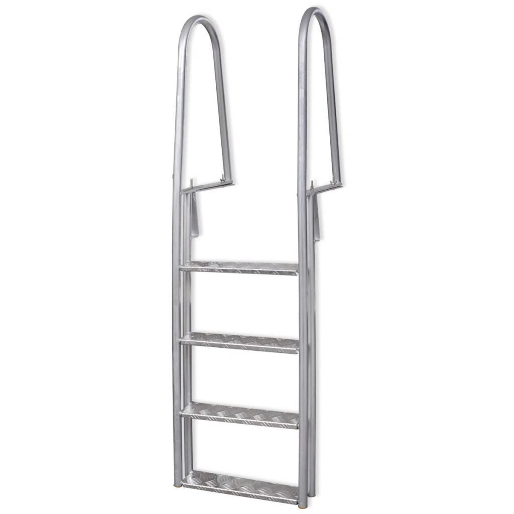 Poolleiter Einstiegsleiter Stegleiter Poolleiter 4-stufig Aluminium 167 cm