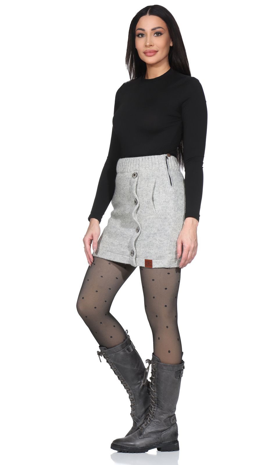 KUNST UND MAGIE Strickrock Strickrock kurzer Rock mit klassischem Muster Wo günstig online kaufen