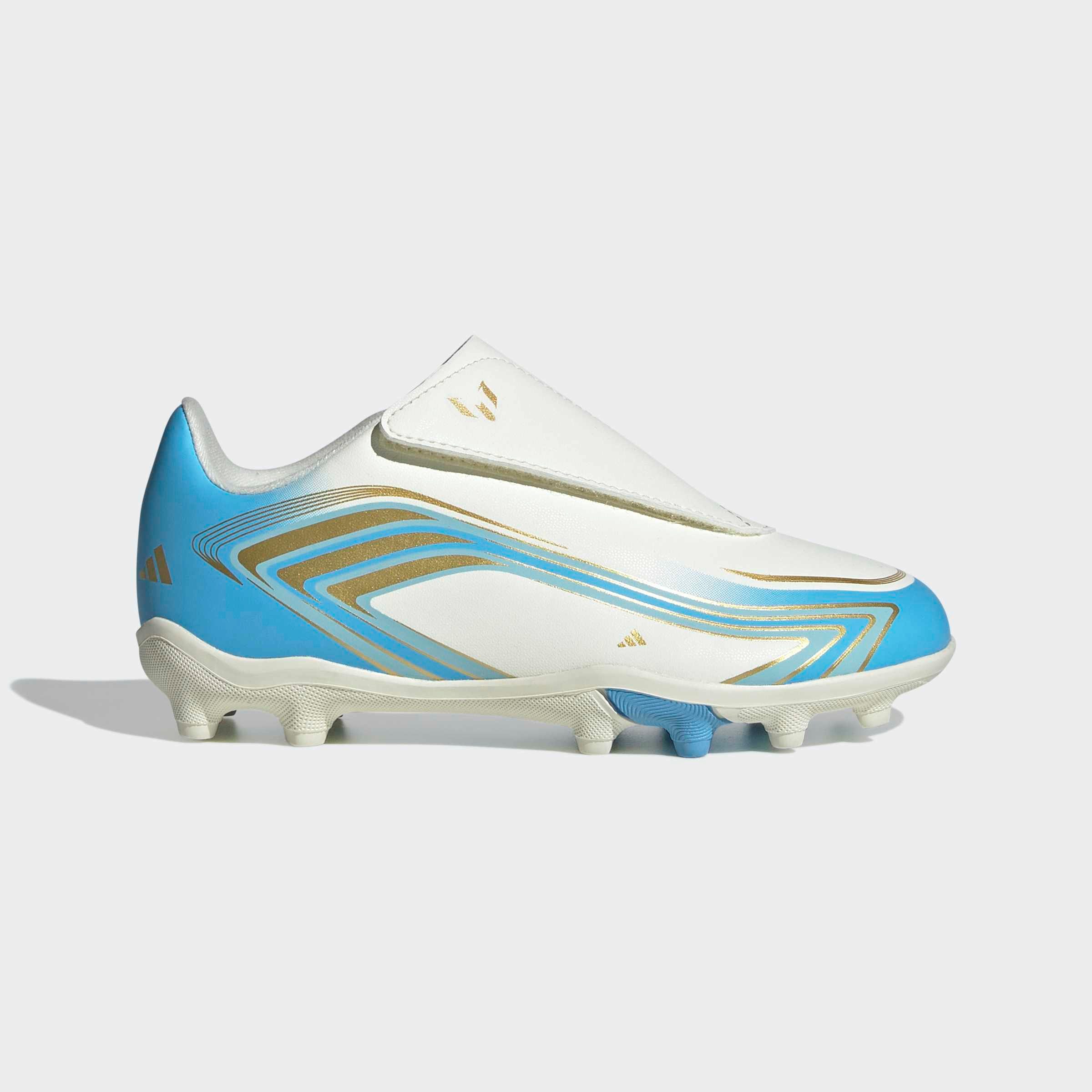 adidas Performance F50 MESSI CLUB KIDS, KLETTVERSCHLUSS, FESTE BÖDEN/GEMISCHTE BÖDEN Fußballschuh für viele verschiedene Böden geeignet, für Jugendliche & Kinder