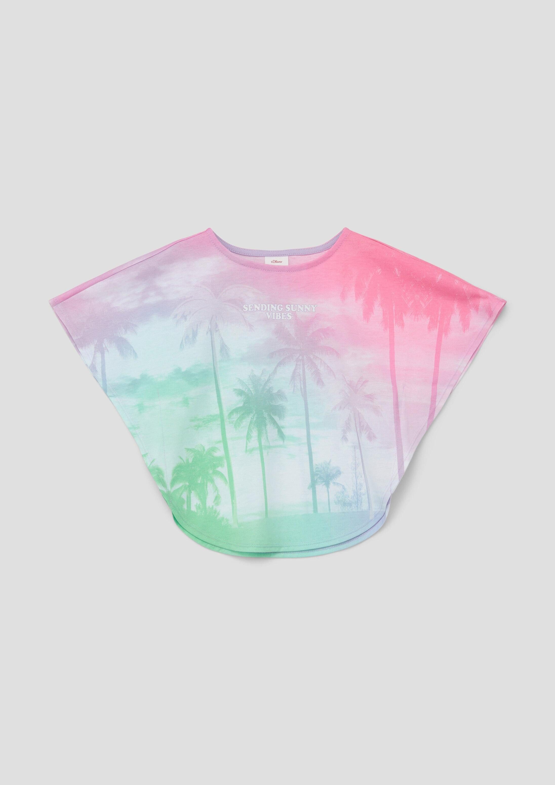 s.Oliver Kurzarmshirt T-Shirt T-Shirt mit All-over-Fotoprint