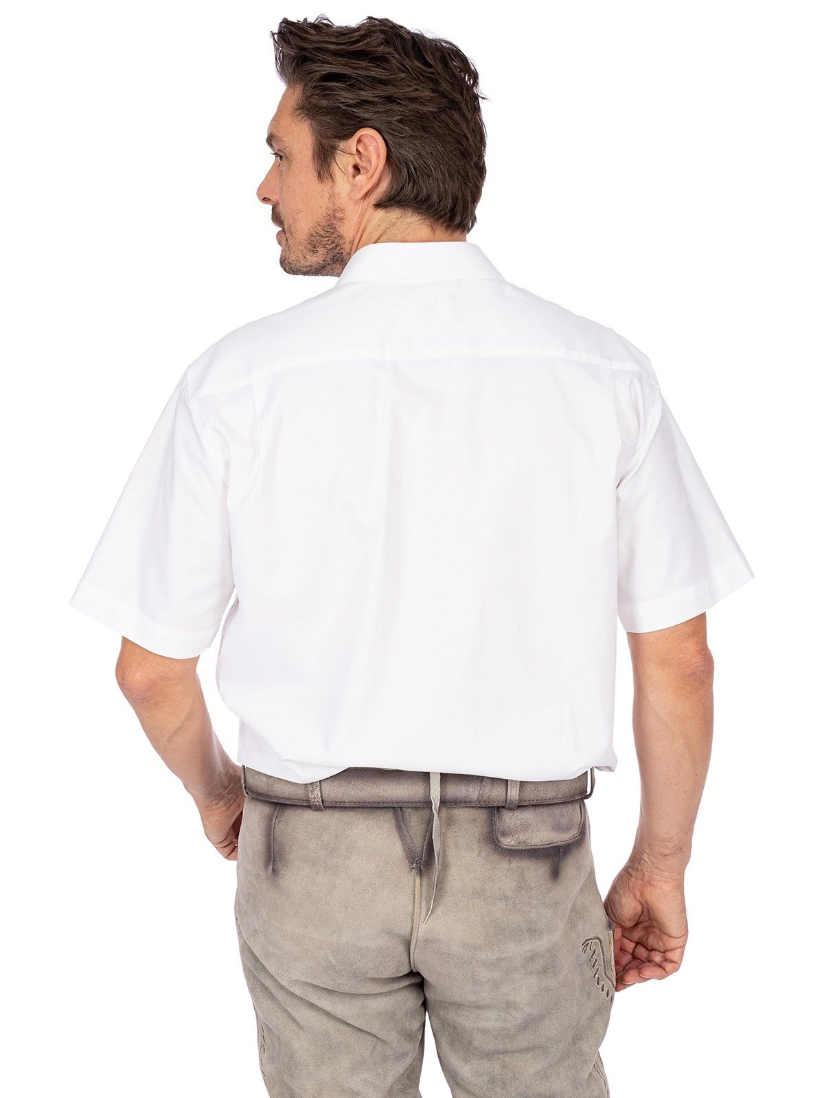 F (Regular Halbarm Trachtenhemd Biesen EDGAR weiss OS-Trachten Trachtenhemd
