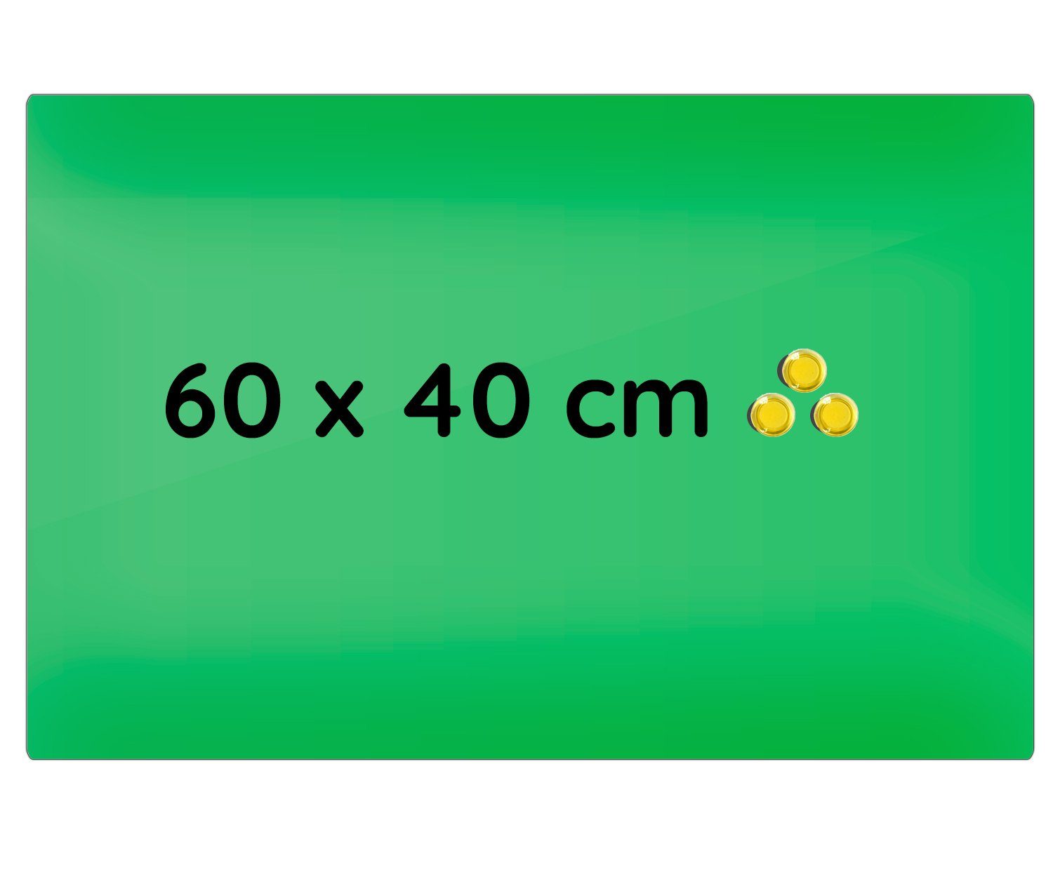 Steelboxx Memoboard Glas Memoboard, 400 x 600 x 40 mm, grün, (Spar Set, 1-tlg)