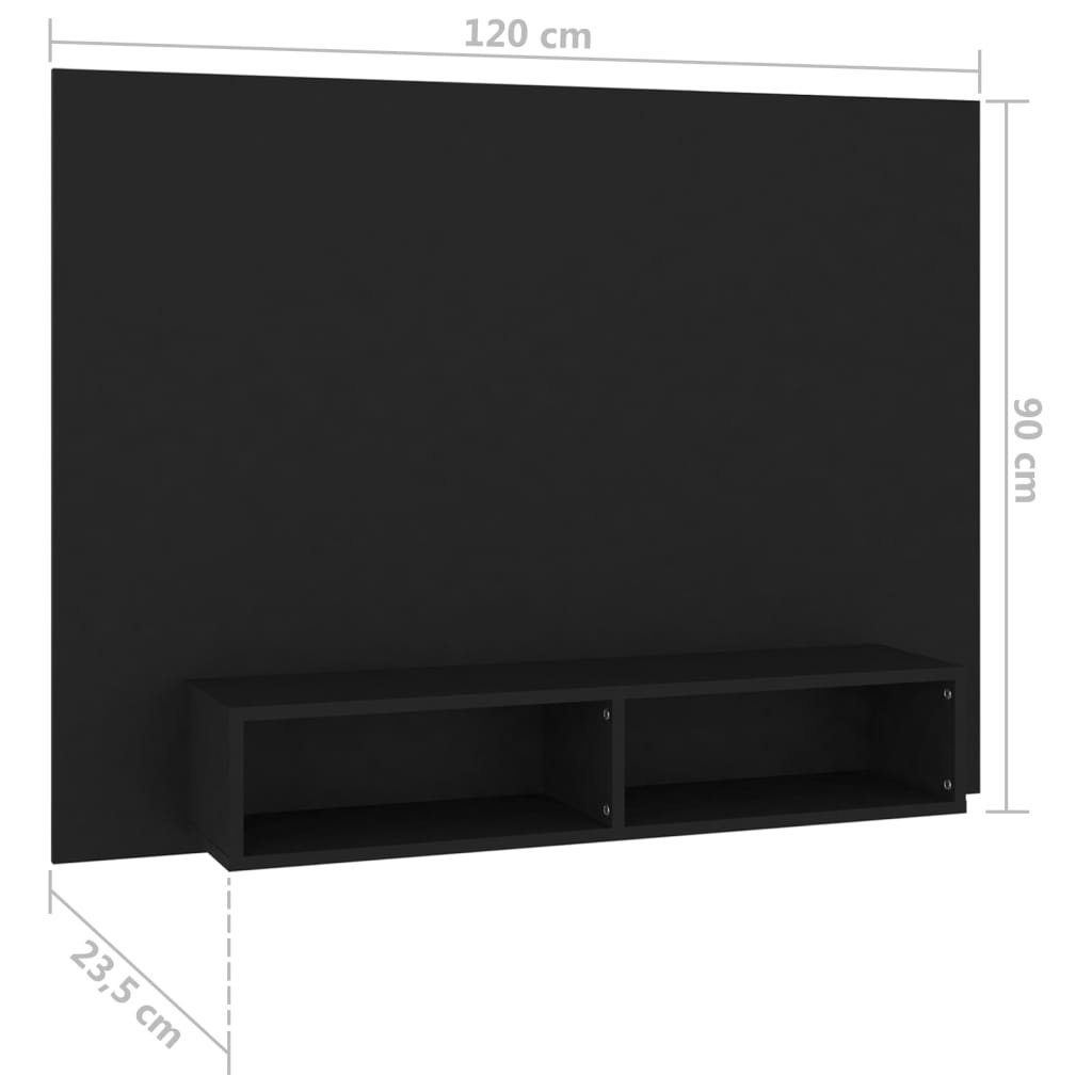 furnicato TV-Schrank 120x23,5x90 Schwarz TV-Wandschrank cm Holzwerkstoff