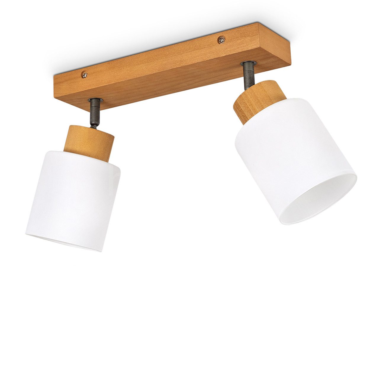 hofstein Deckenleuchte »Montemassi« Deckenlampe aus Holz/Metall/Glas in Nat günstig online kaufen