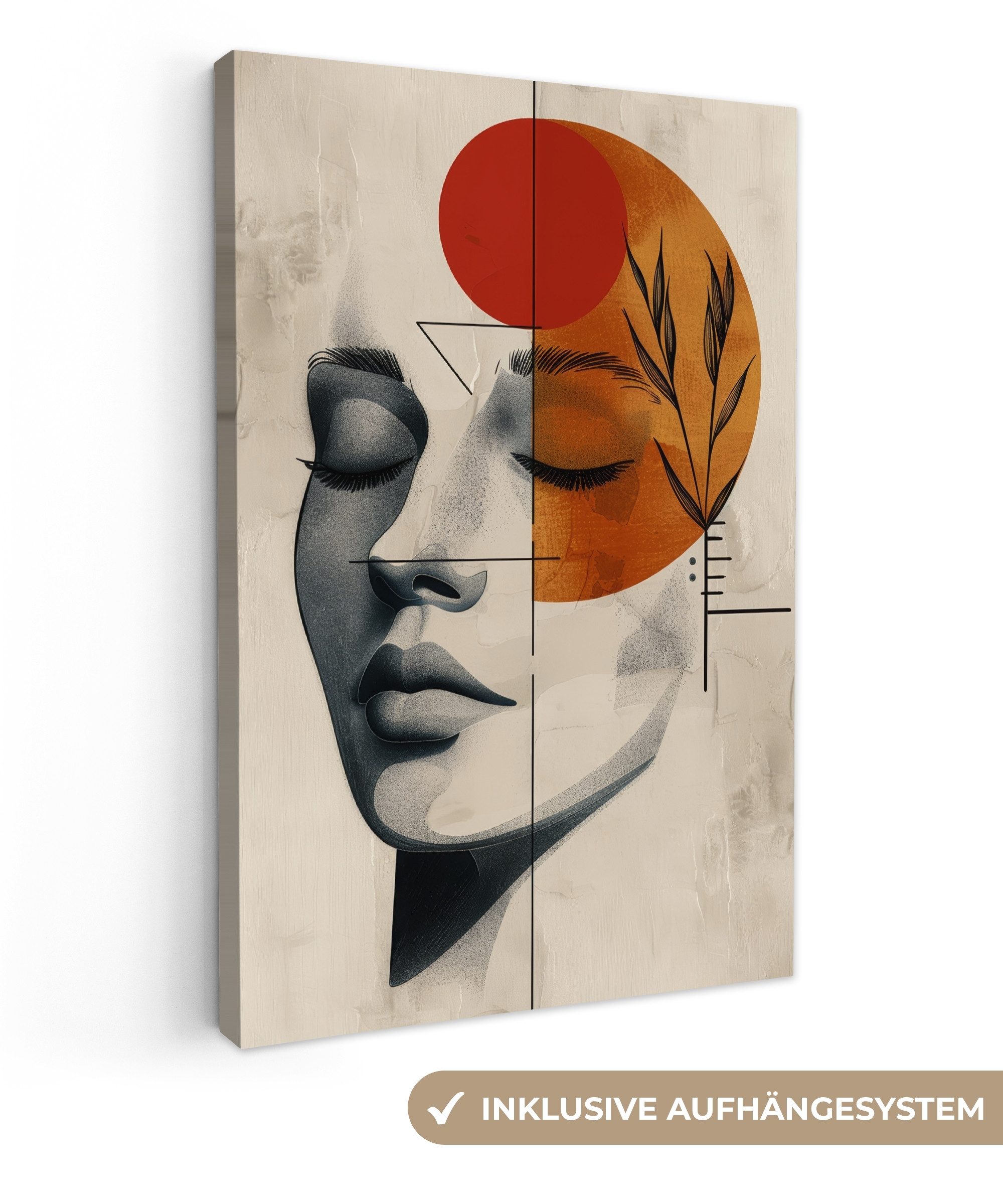 OneMillionCanvasses® Leinwandbild Gesicht - Kreise - Kunst - Modern, Fotodr günstig online kaufen