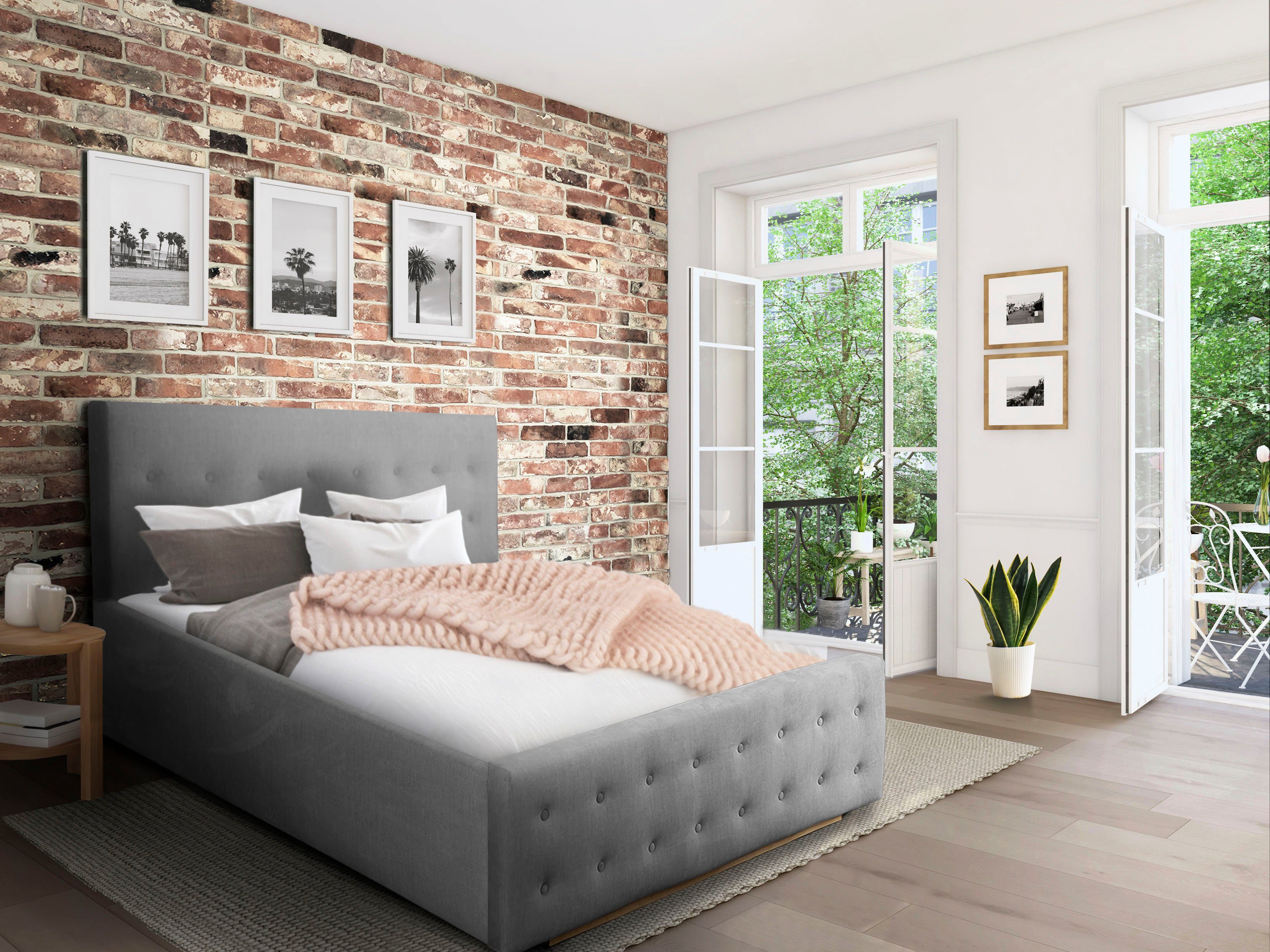 Home affaire Polsterbett "Vaine" in 5 Breiten, auch in Länge 220 cm, incl. günstig online kaufen